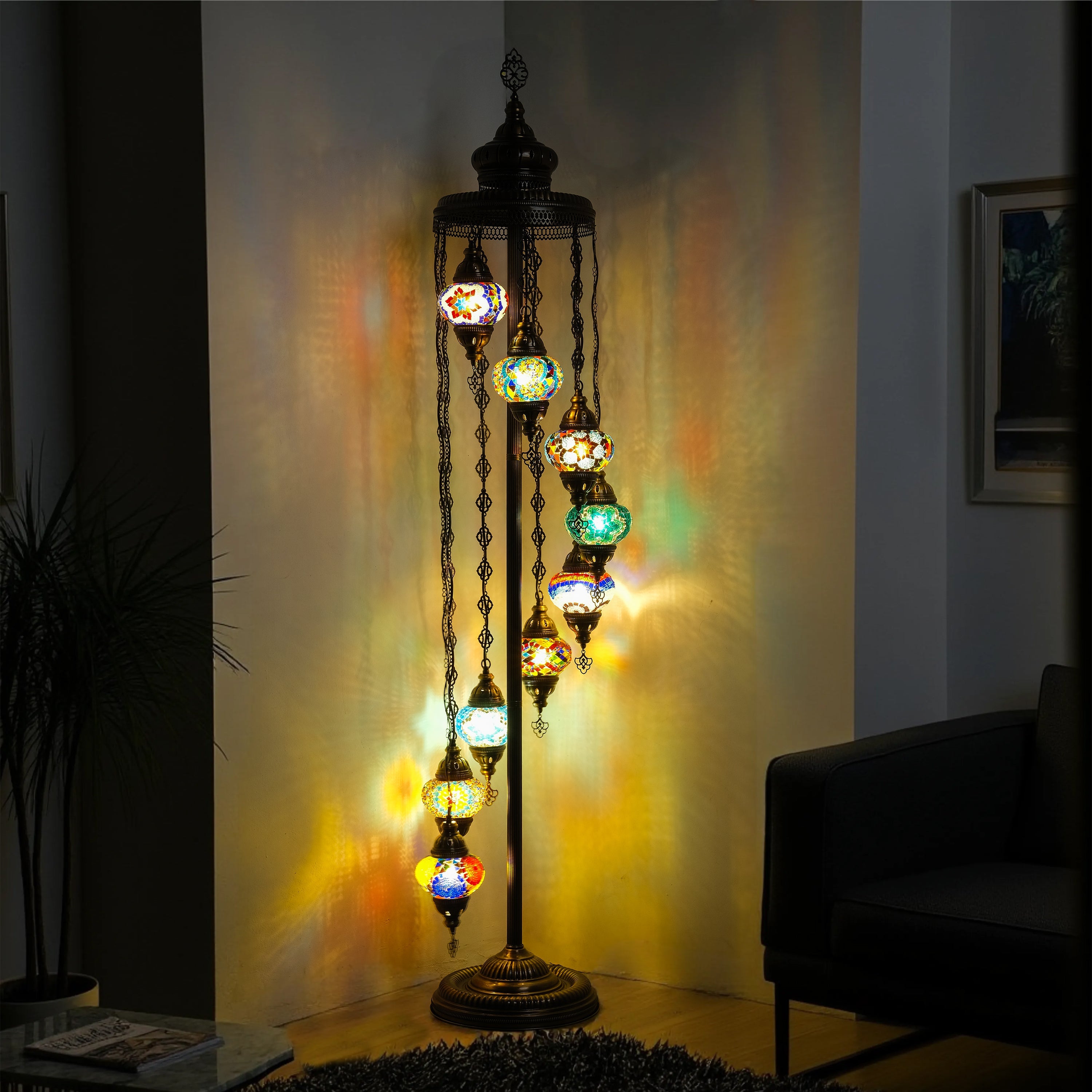 9-Globe Mosaic Floor Lamp