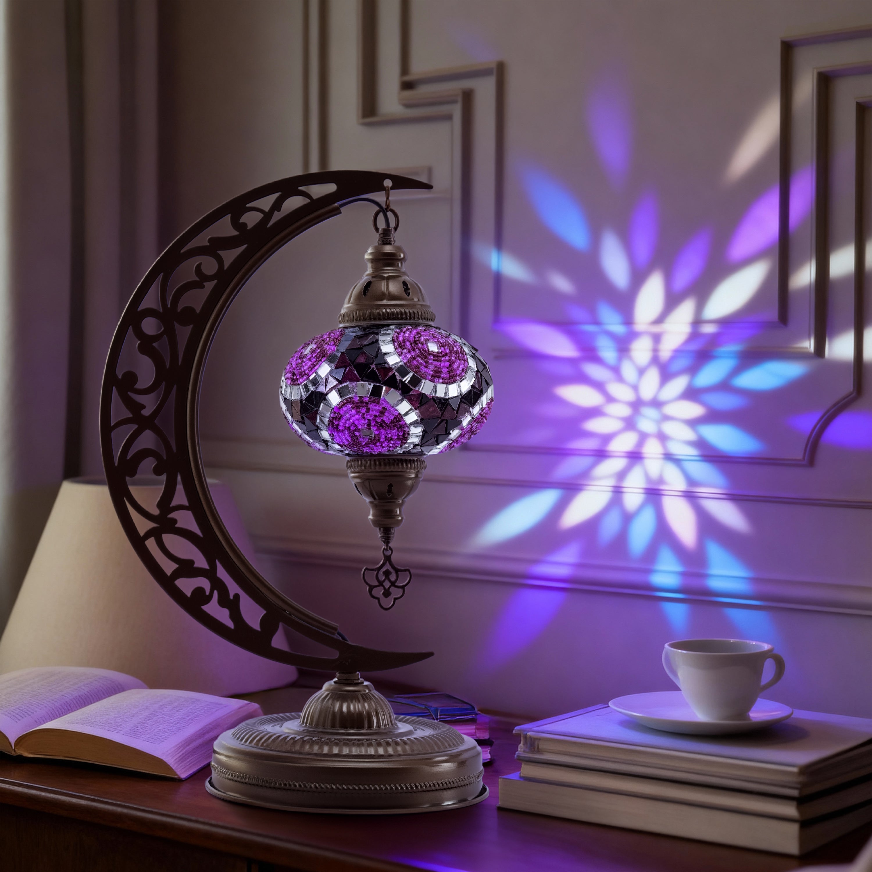 Mosaic Crescent Lamp