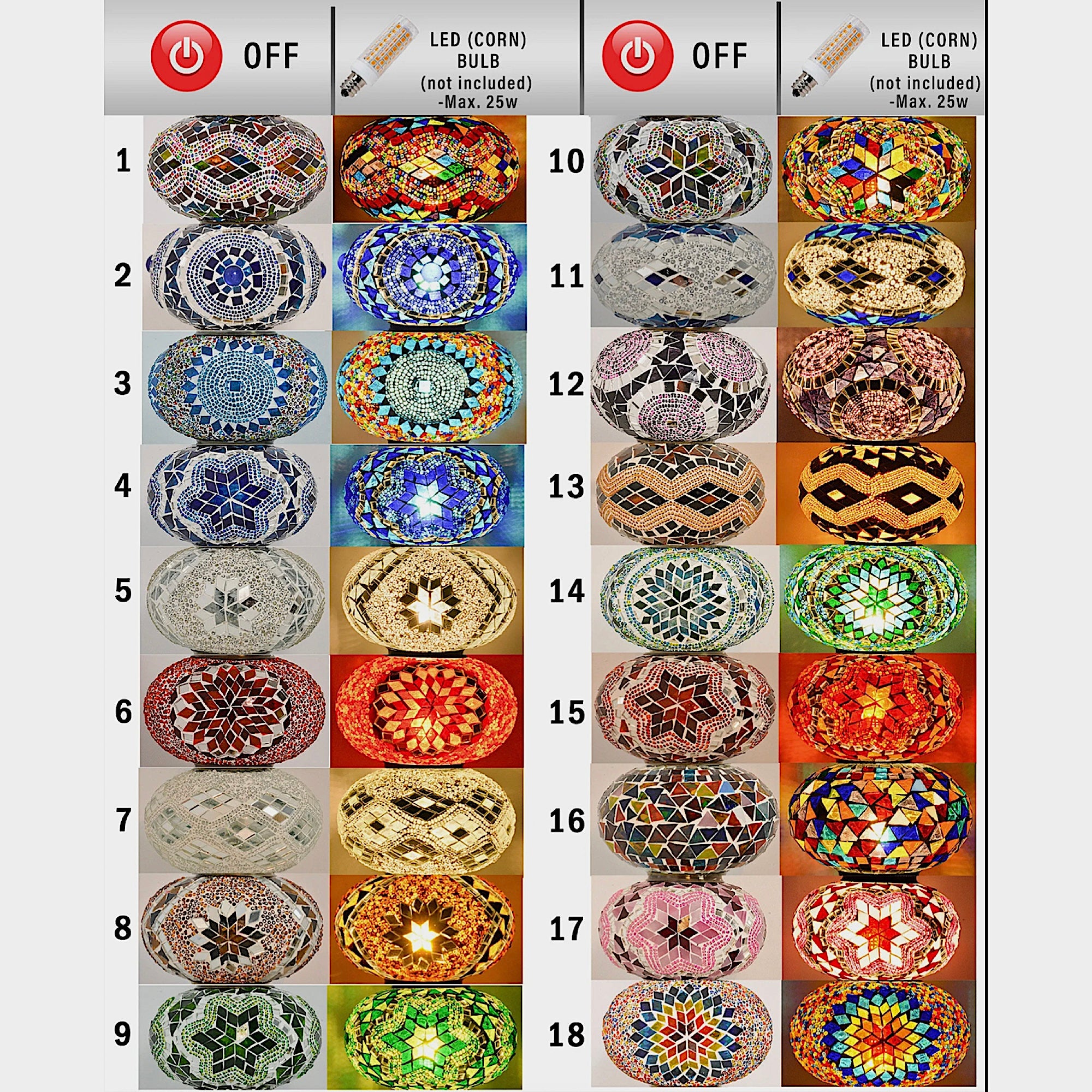 Replacement Mosaic GLobe (Large)