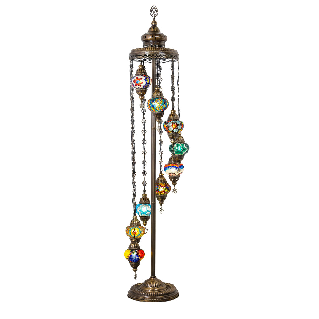 9- Globe Turkish Mosaic Floor Lamp (Multicolor)