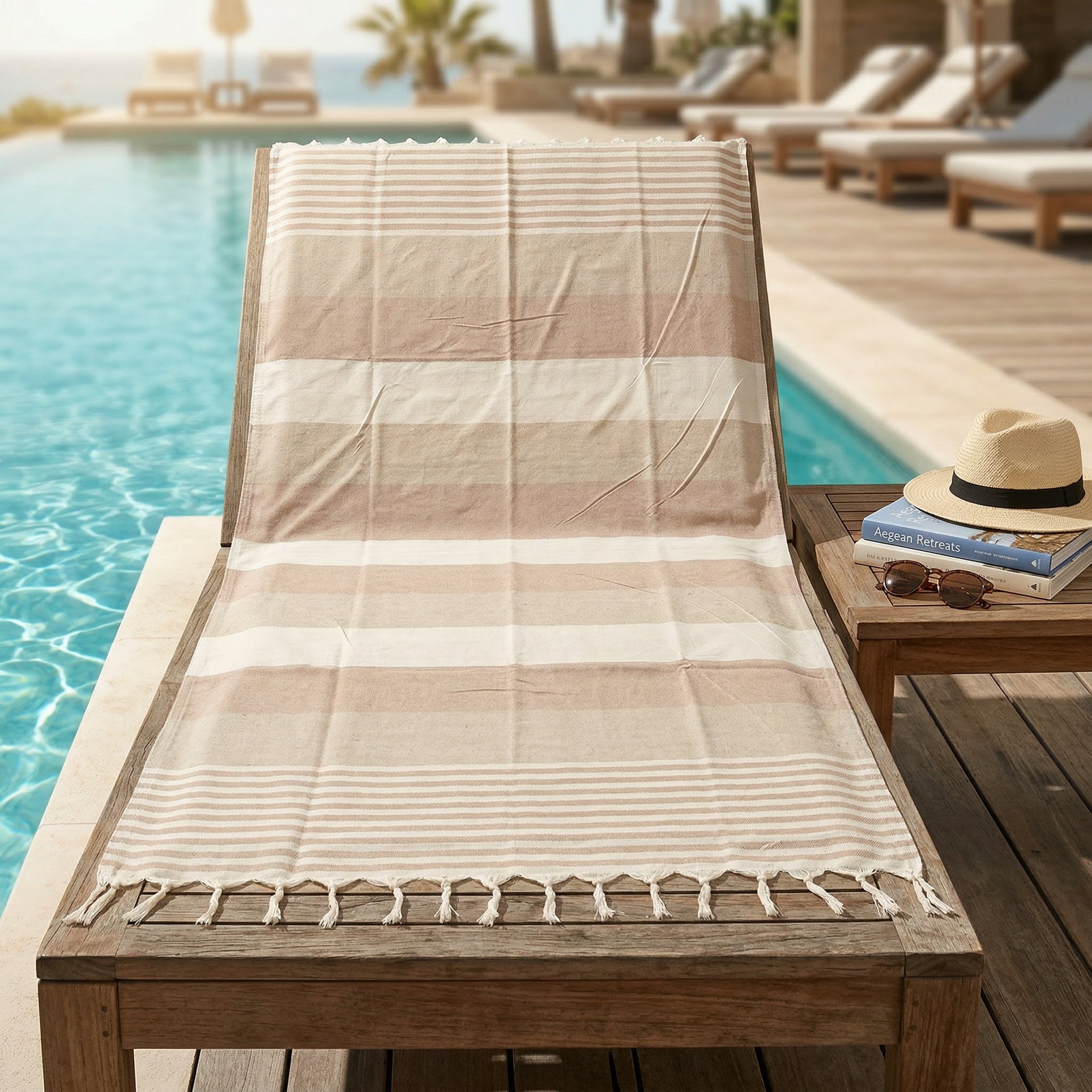 Earthy Brown Premium Turkish Cotton Peshtemal – Lightweight Spa & Beach Towel, Soft, Absorbent & Quick Dry (APS-01)