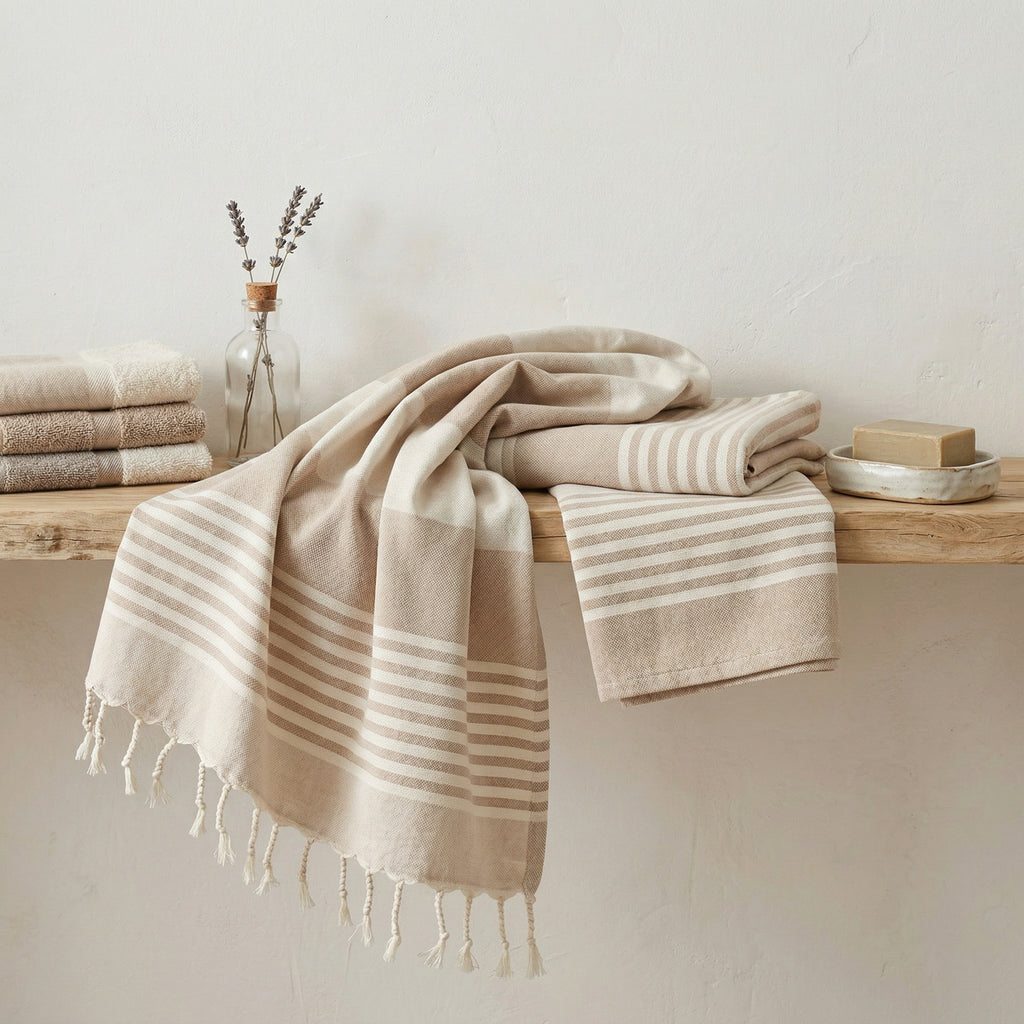 Earthy Brown Premium Turkish Cotton Peshtemal – Lightweight Spa & Beach Towel, Soft, Absorbent & Quick Dry (APS-01)