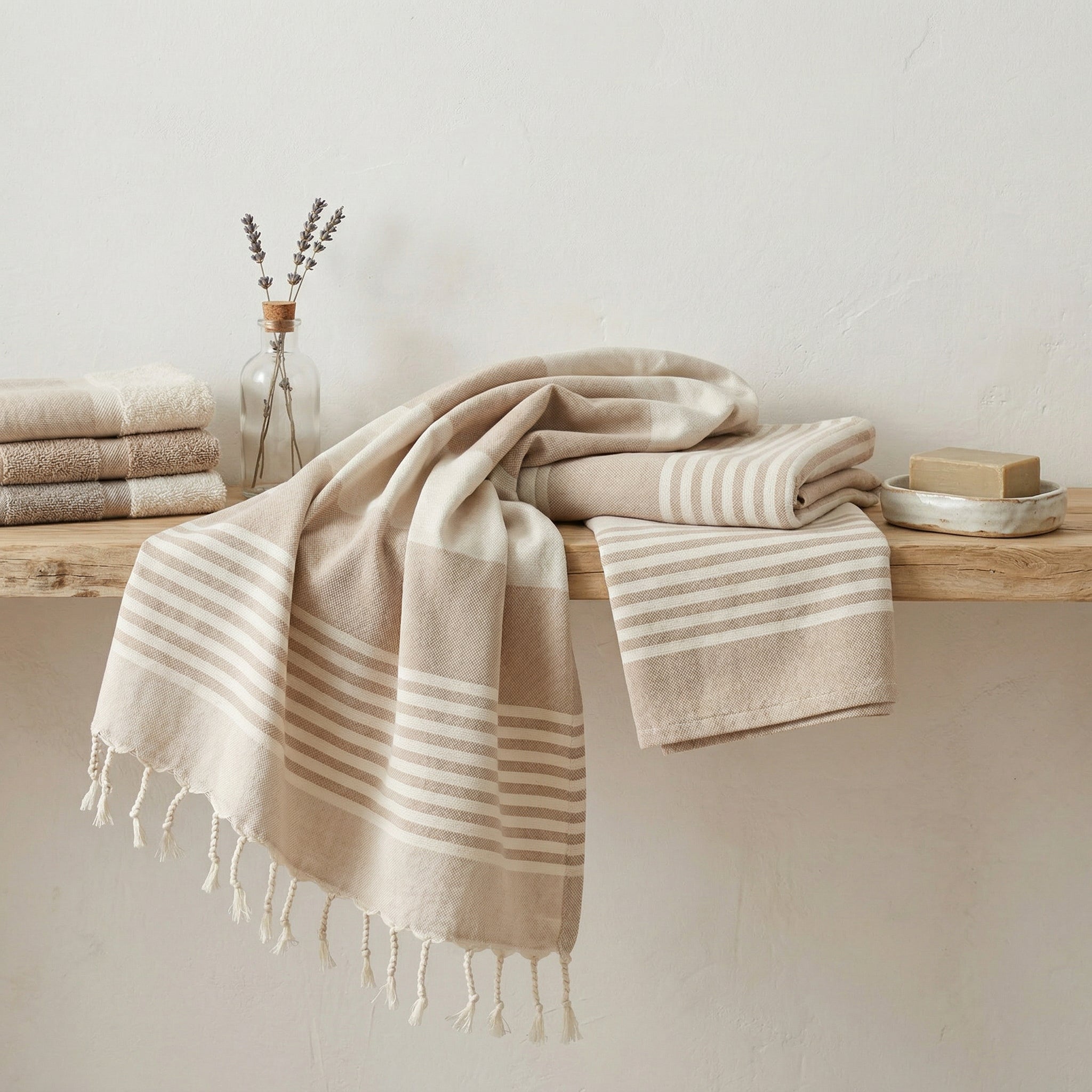 Earthy Brown Premium Turkish Cotton Peshtemal – Lightweight Spa & Beach Towel, Soft, Absorbent & Quick Dry (APS-01)