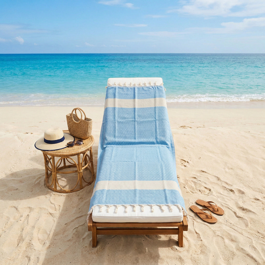 Turquoise Diamond Premium Turkish Cotton Peshtemal – Lightweight Spa & Beach Towel, Soft, Absorbent & Quick Dry (EPS-01)