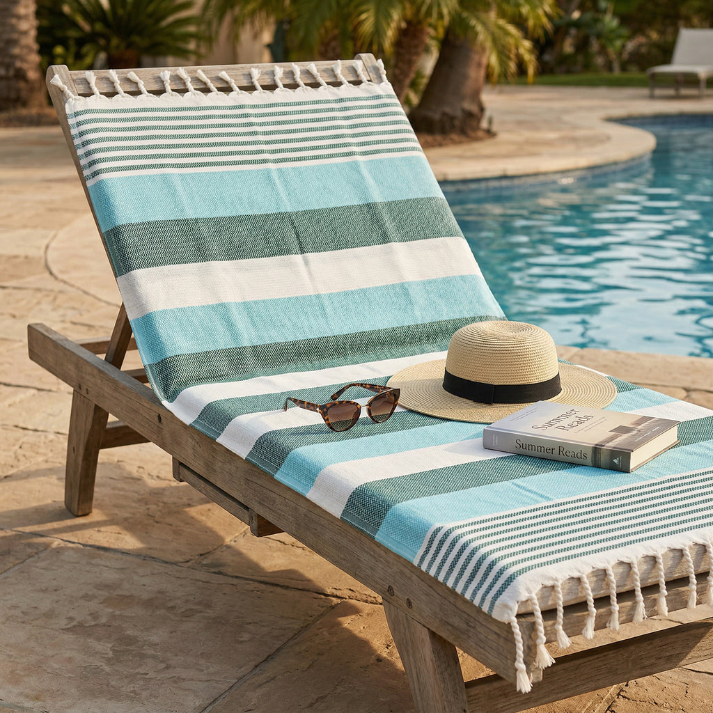 Verdea Water Green Premium Turkish Cotton Peshtemal – Lightweight Spa & Beach Towel, Soft, Absorbent & Quick Dry (HPS-01)