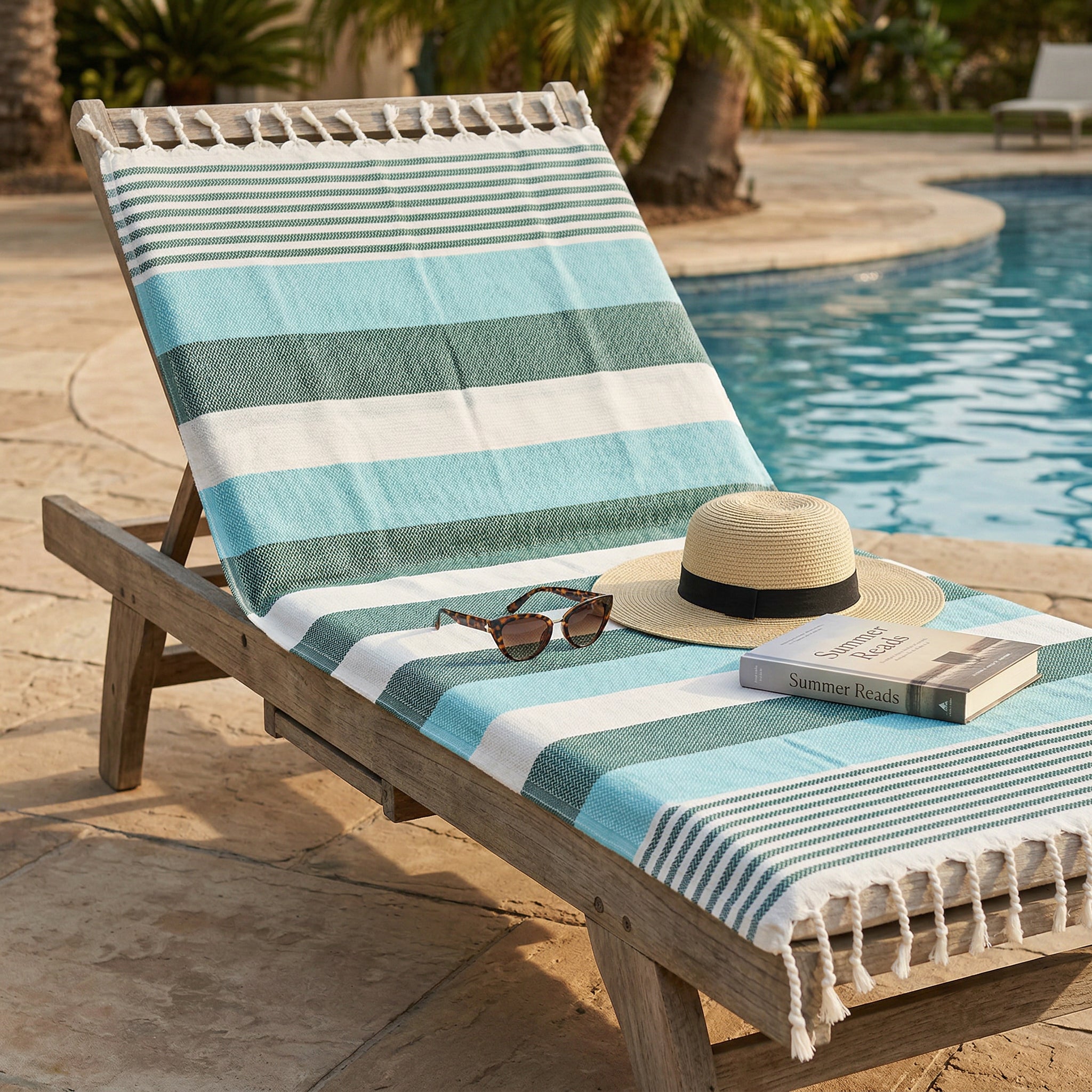Verdea Water Green Premium Turkish Cotton Peshtemal – Lightweight Spa & Beach Towel, Soft, Absorbent & Quick Dry (HPS-01)
