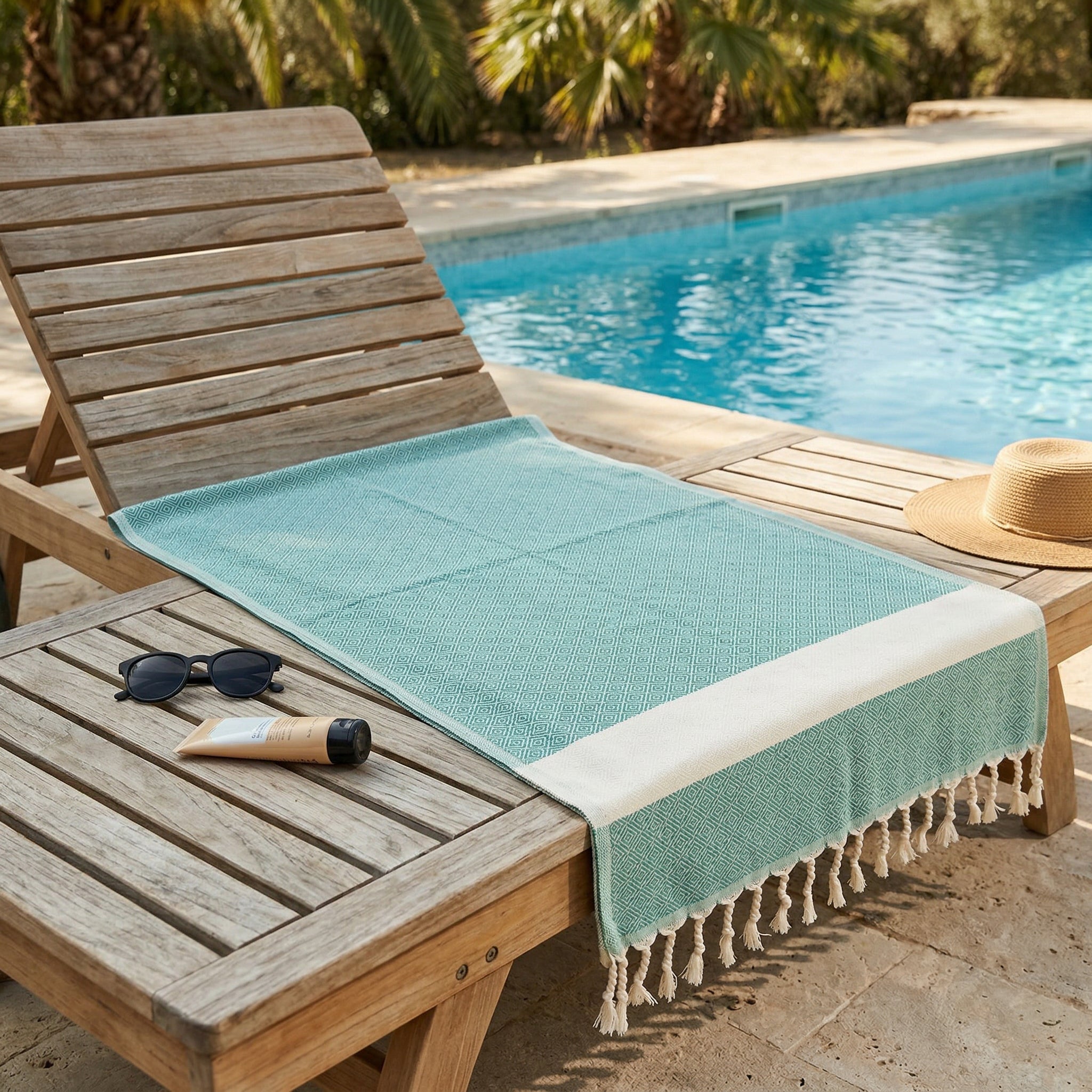 Green Diamond Premium Turkish Cotton Peshtemal – Lightweight Spa & Beach Towel, Soft, Absorbent & Quick Dry (EPS-01)