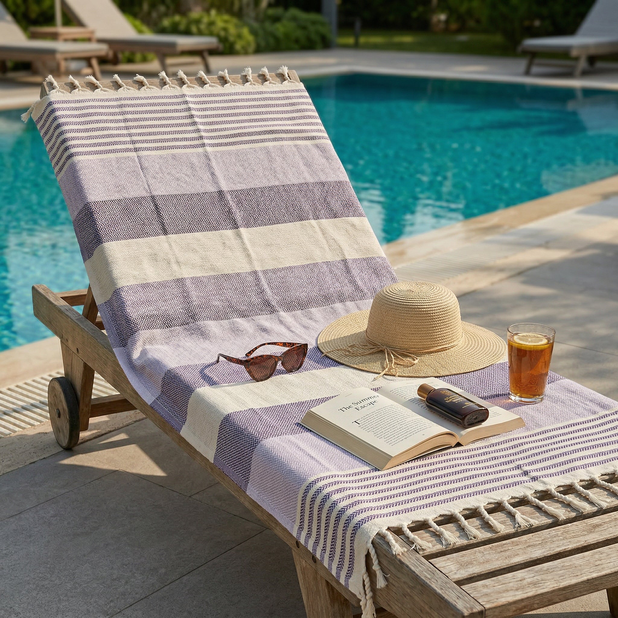 Purple Premium Turkish Cotton Peshtemal – Lightweight Spa & Beach Towel, Soft, Absorbent & Quick Dry (HPS-01)