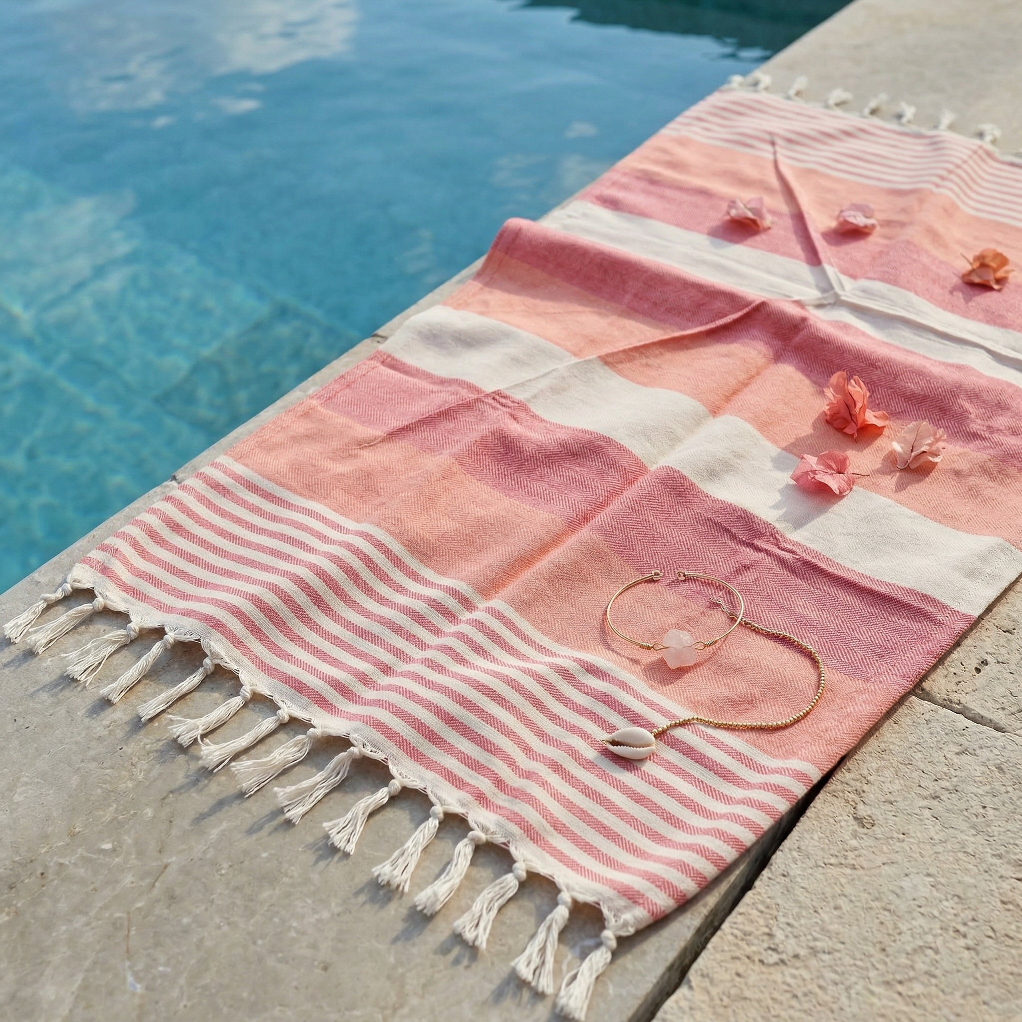 Orange Premium Turkish Cotton Peshtemal – Lightweight Spa & Beach Towel, Soft, Absorbent & Quick Dry (APS-01)