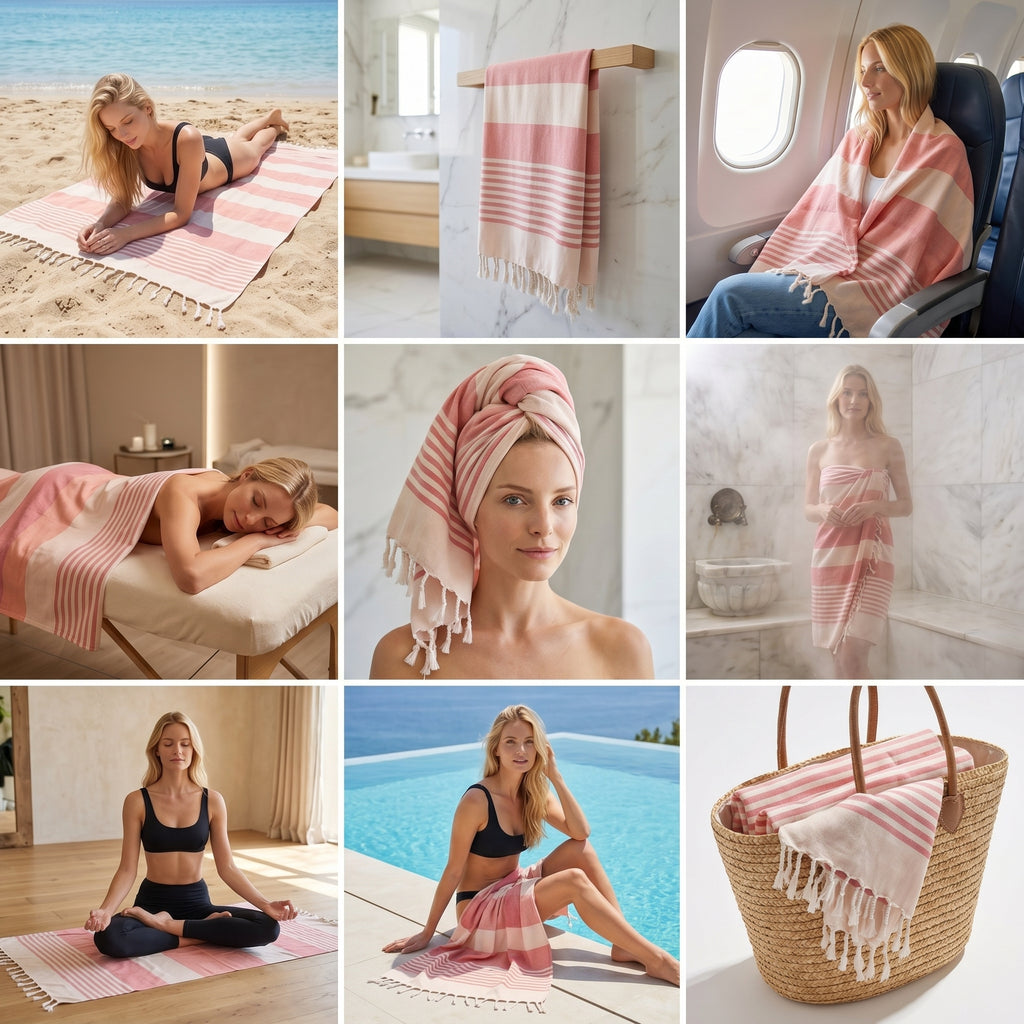 Orange Premium Turkish Cotton Peshtemal – Lightweight Spa & Beach Towel, Soft, Absorbent & Quick Dry (APS-01)