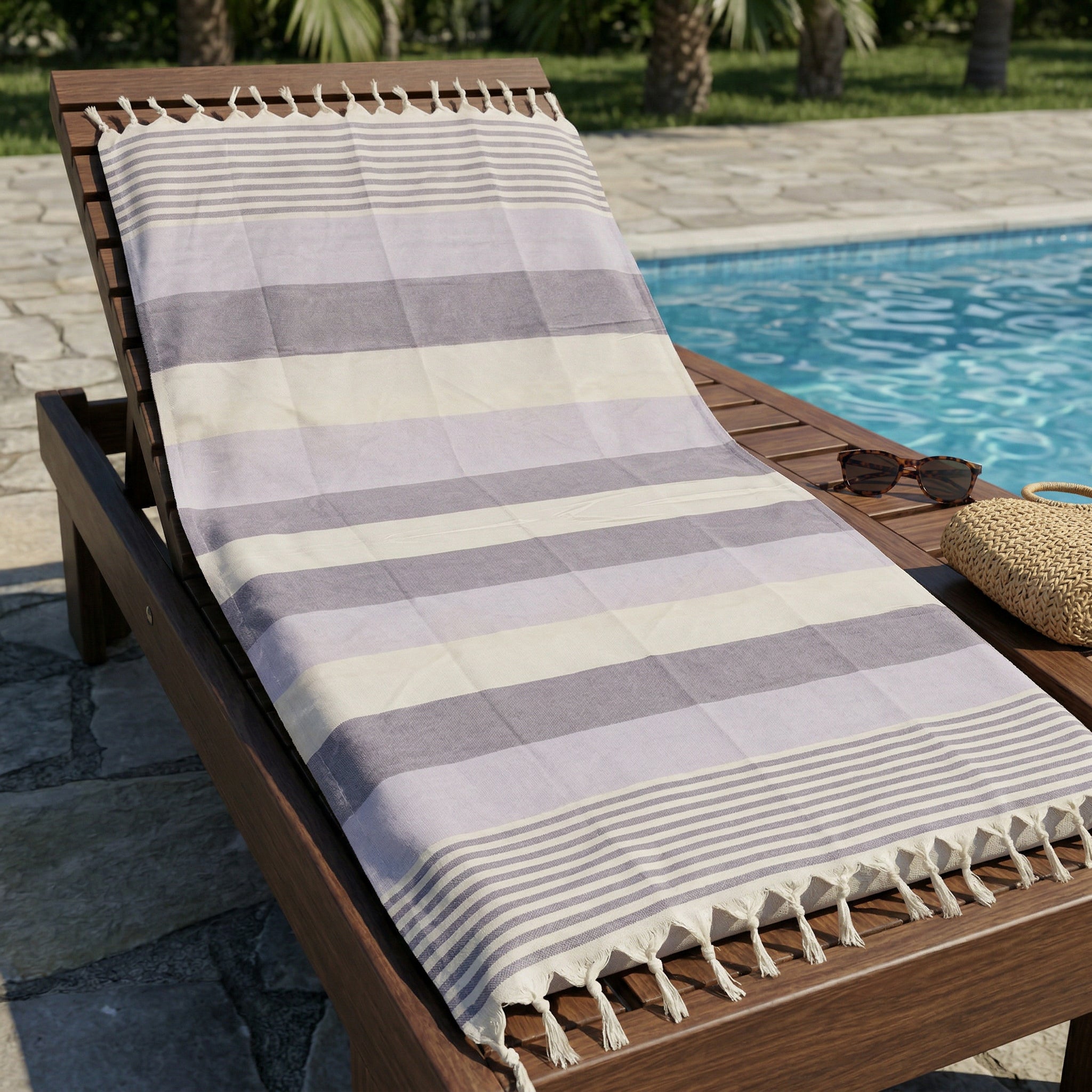 Purple Premium Turkish Cotton Peshtemal – Lightweight Spa & Beach Towel, Soft, Absorbent & Quick Dry (APS-01)