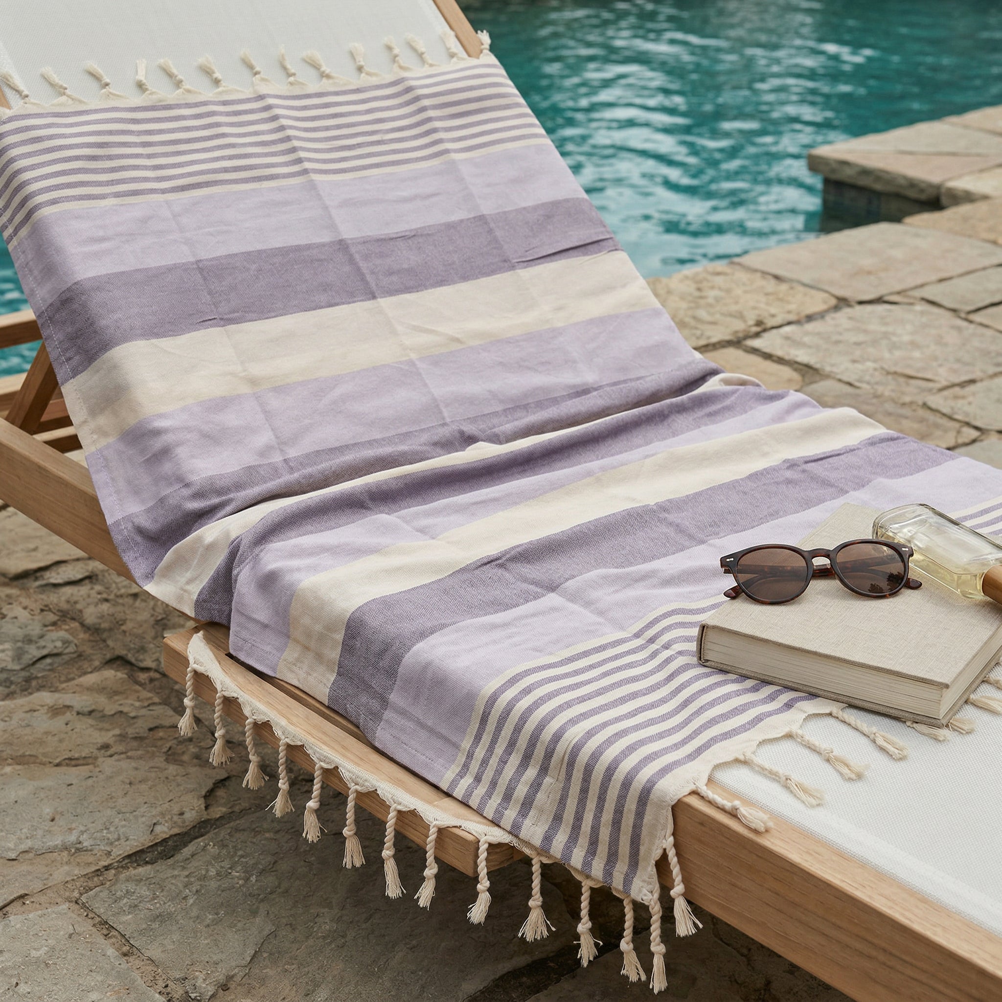 Purple Premium Turkish Cotton Peshtemal – Lightweight Spa & Beach Towel, Soft, Absorbent & Quick Dry (APS-01)