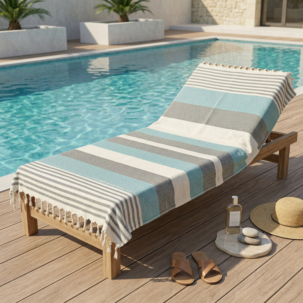 Green Premium Turkish Cotton Peshtemal – Lightweight Spa & Beach Towel, Soft, Absorbent & Quick Dry (HPS-01)
