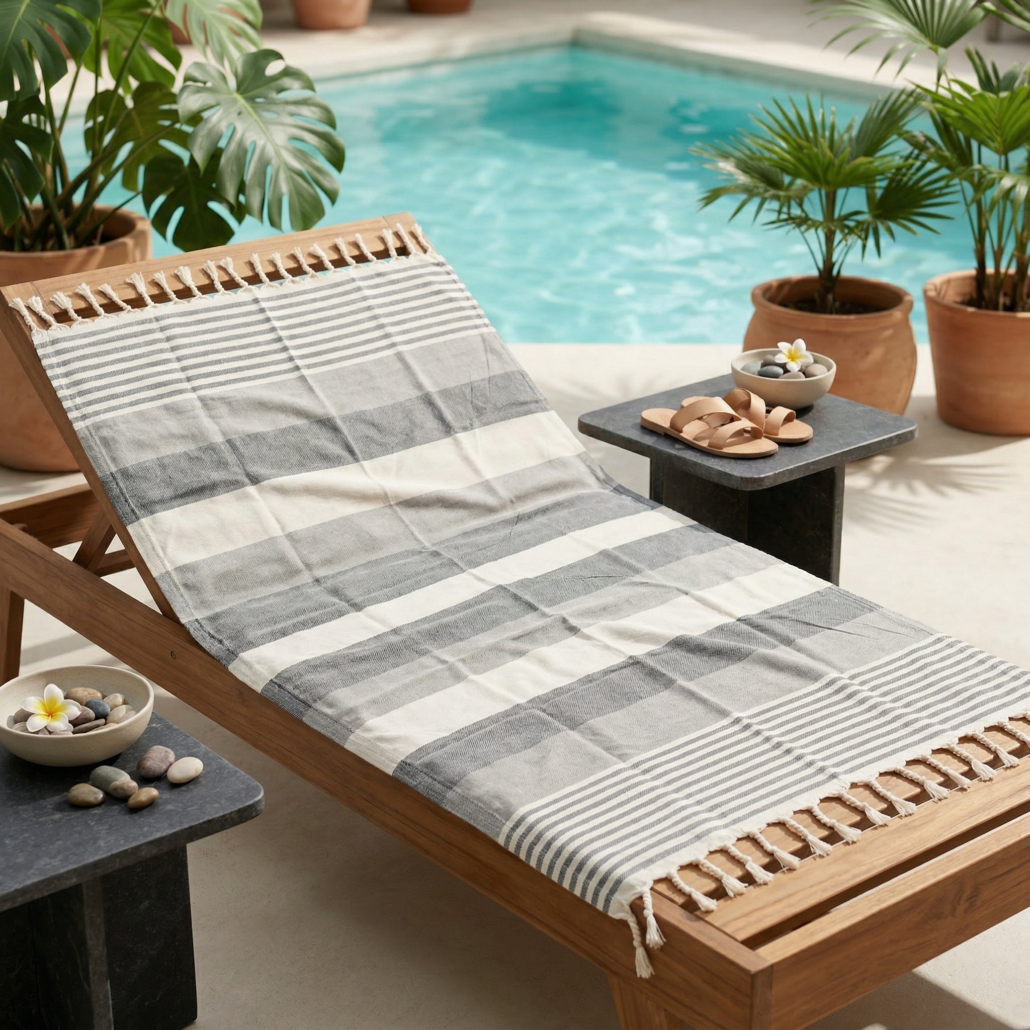 Grey Premium Turkish Cotton Peshtemal – Lightweight Spa & Beach Towel, Soft, Absorbent & Quick Dry (APS-01)