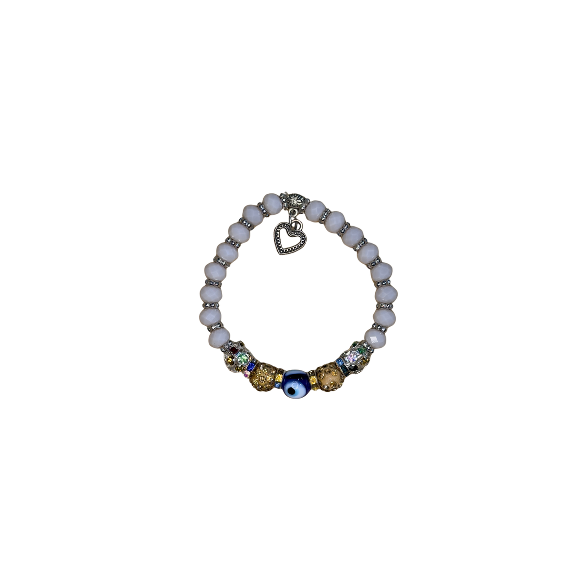 Mixed Evil Eye Bracelet Set – Handmade Glass Crystal Beaded Stretch Bracelets – Assorted Nazar Jewelry