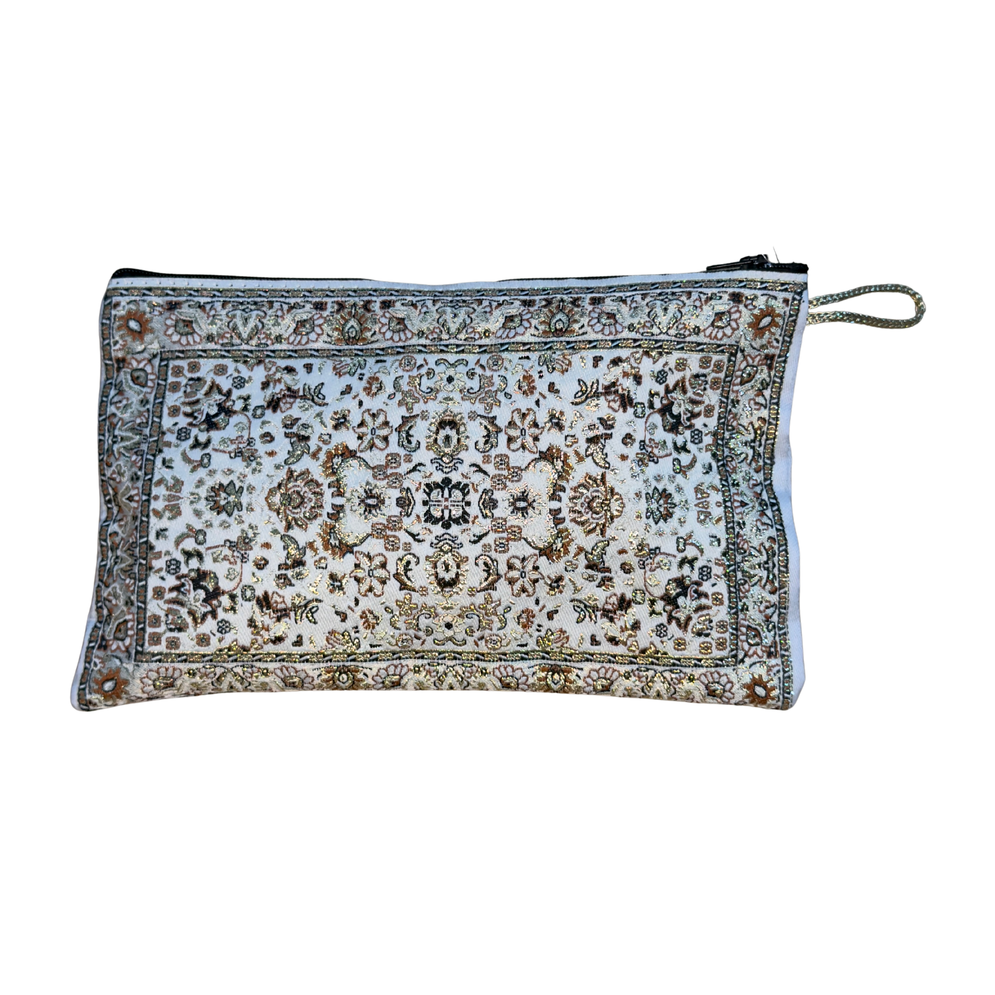Woven Large Zipper Pouch – Assorted Turkish Inspired Designs – Polyester Fabric Cosmetic & Travel Organizer – 11.5 x 7.5 Inches