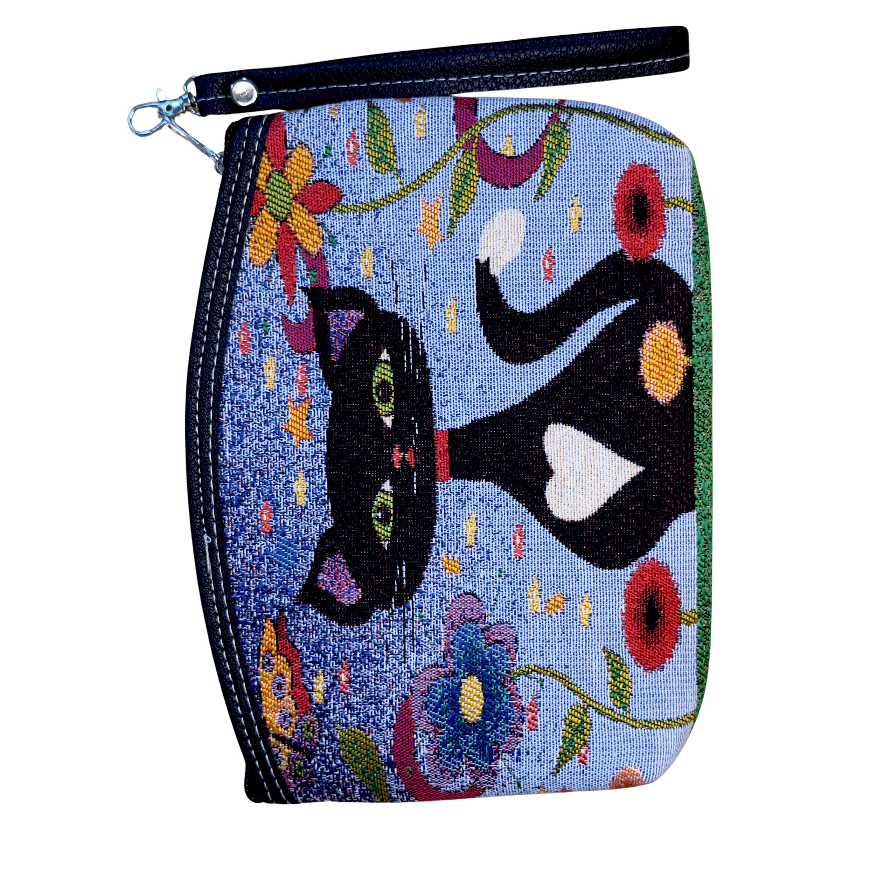 Wholesale Cotton Cosmetic Bag – Assorted Artistic Makeup Pouch with Wrist Strap | Travel Toiletry Organizer | 8.5" x 6" x 1"
