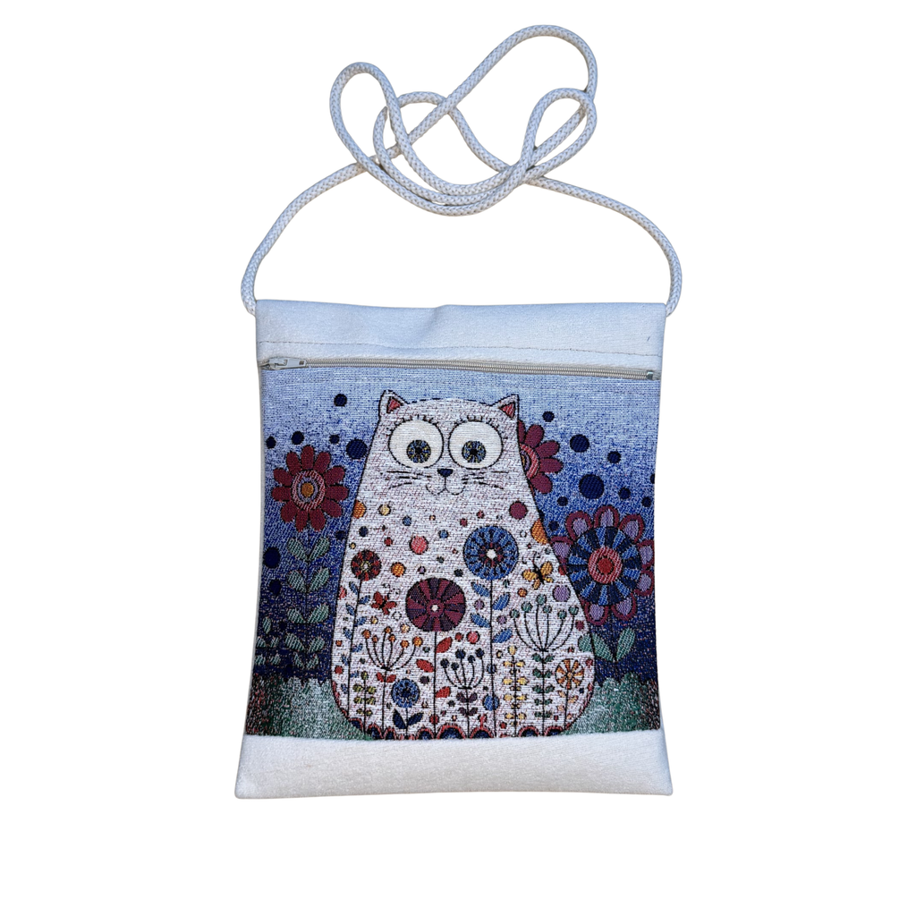 Assorted Tapestry Crossbody Bags – 8" x 10" Woven Art Shoulder Bags – Wholesale Zippered Canvas Crossbody Purse – Mixed Designs & Colors