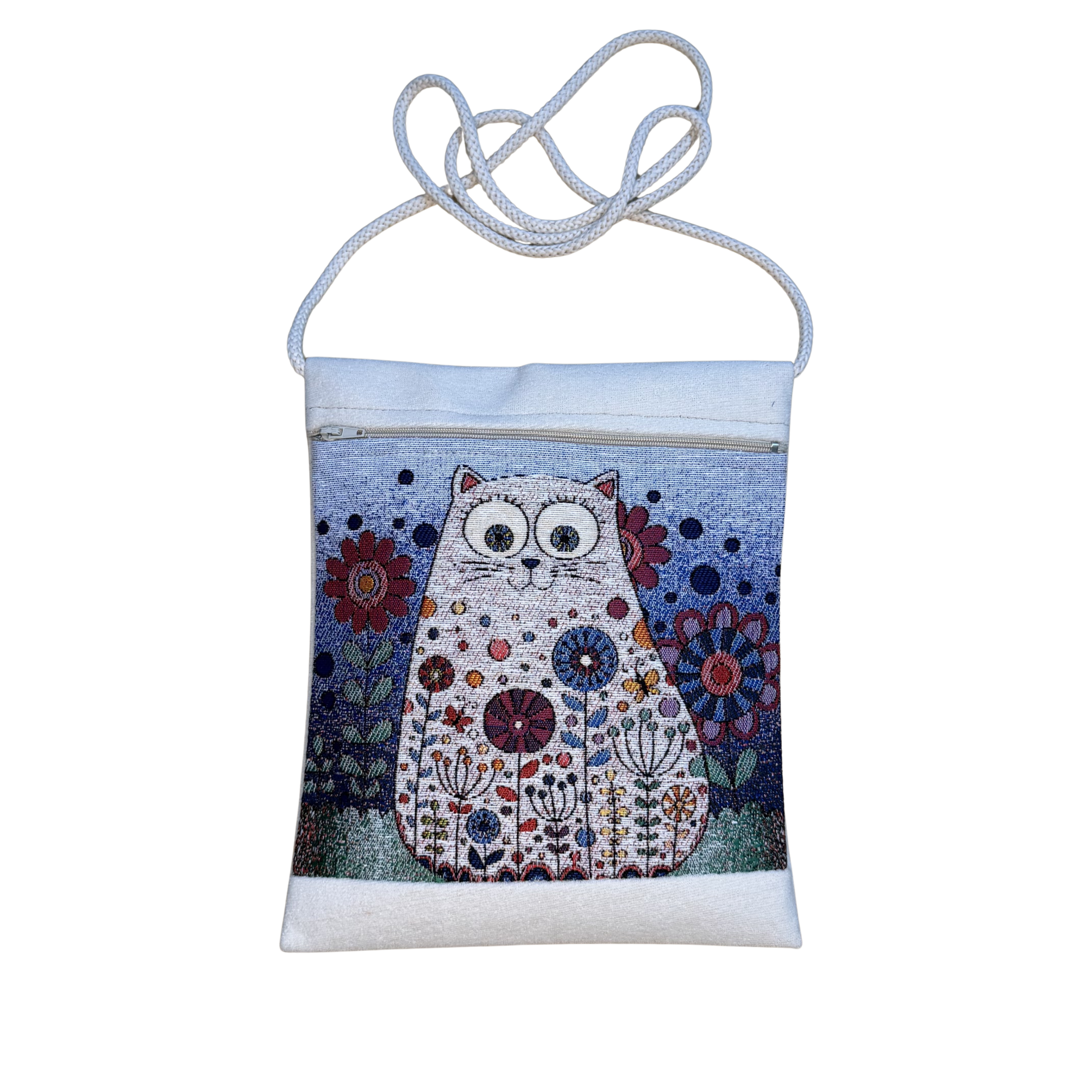 Assorted Tapestry Crossbody Bags – 8" x 10" Woven Art Shoulder Bags – Wholesale Zippered Canvas Crossbody Purse – Mixed Designs & Colors