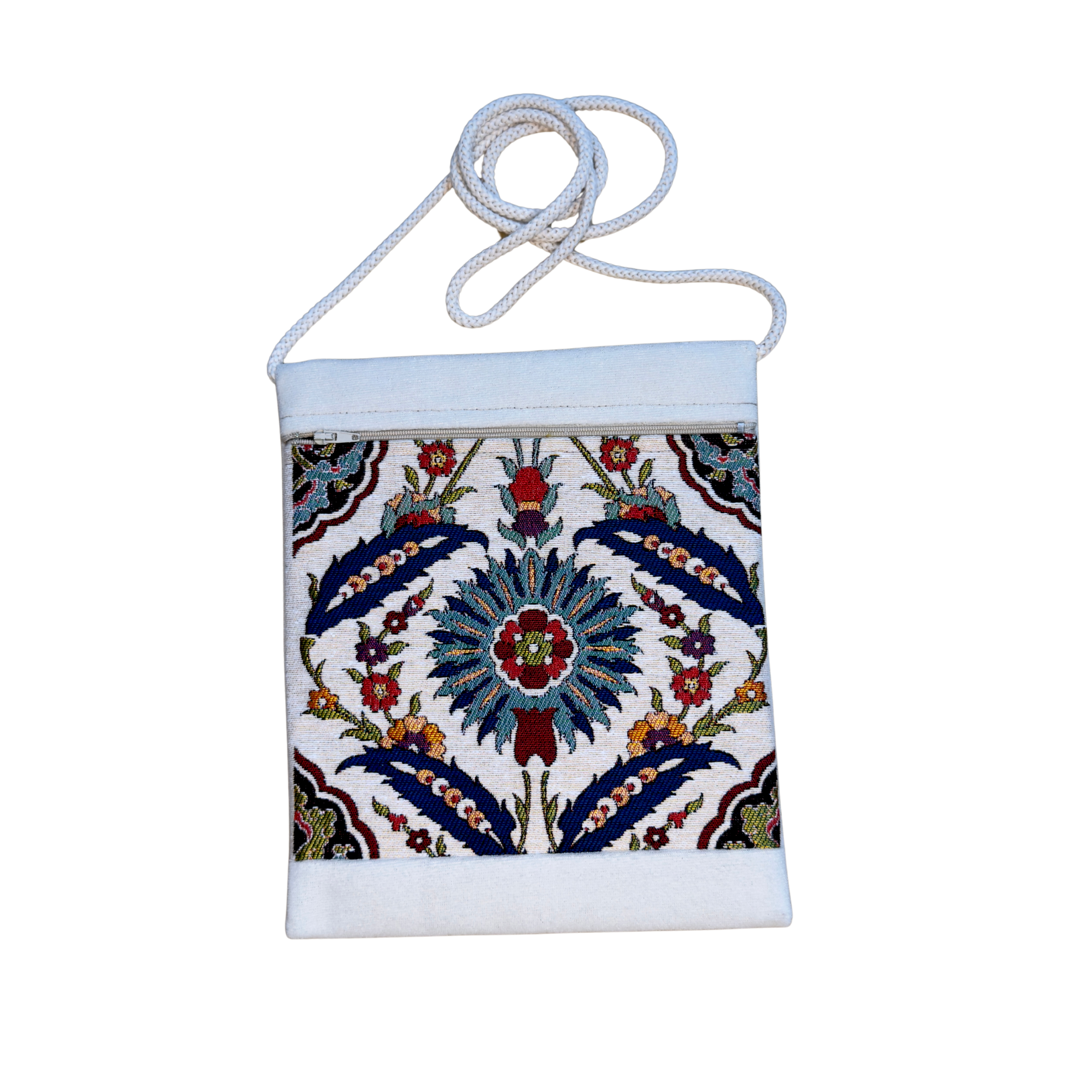Assorted Tapestry Crossbody Bags – 8" x 10" Woven Art Shoulder Bags – Wholesale Zippered Canvas Crossbody Purse – Mixed Designs & Colors