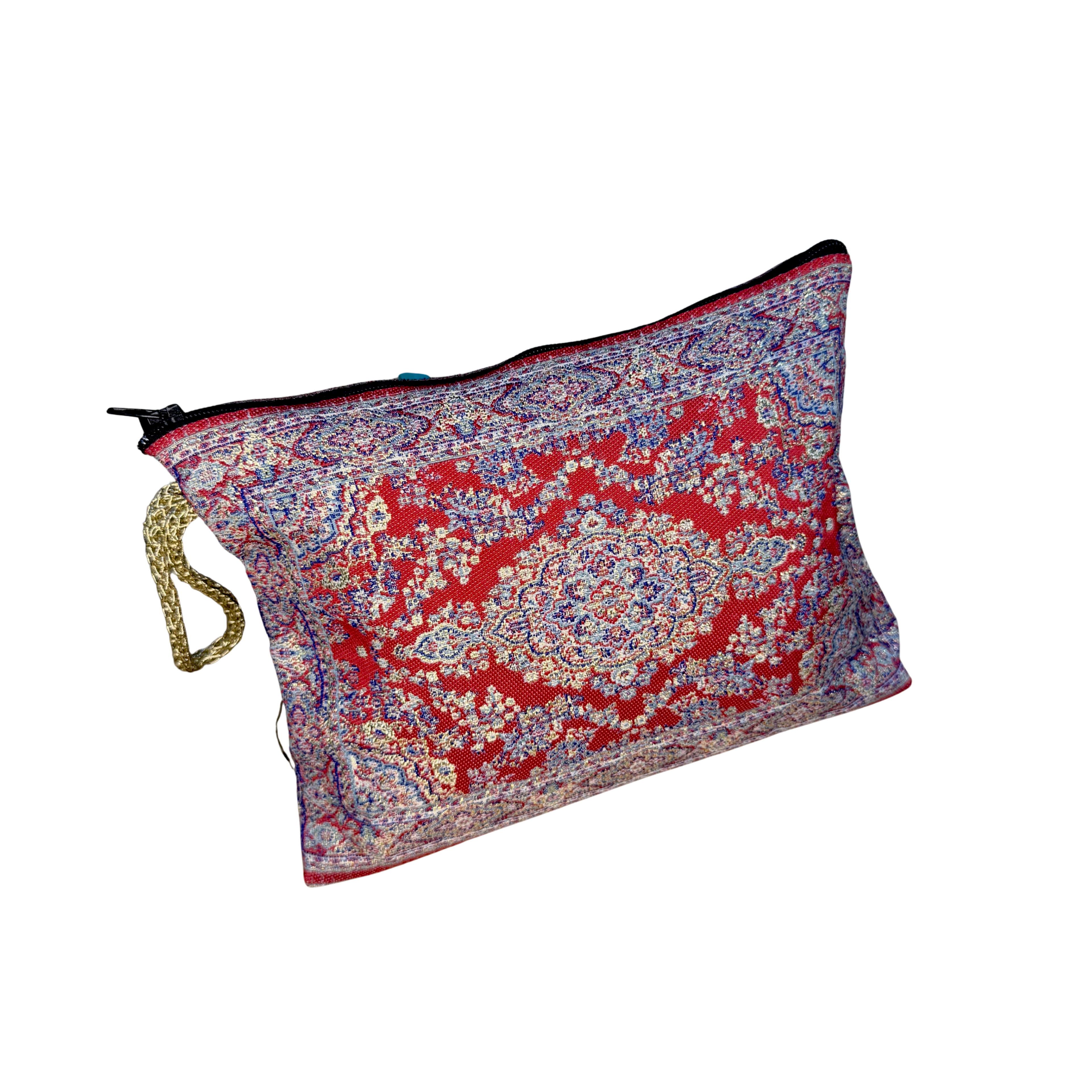Woven Makeup Bag – Assorted Floral Tapestry Cosmetic Pouch – Zipper Travel Toiletry Organizer – 8.5" x 5.5"