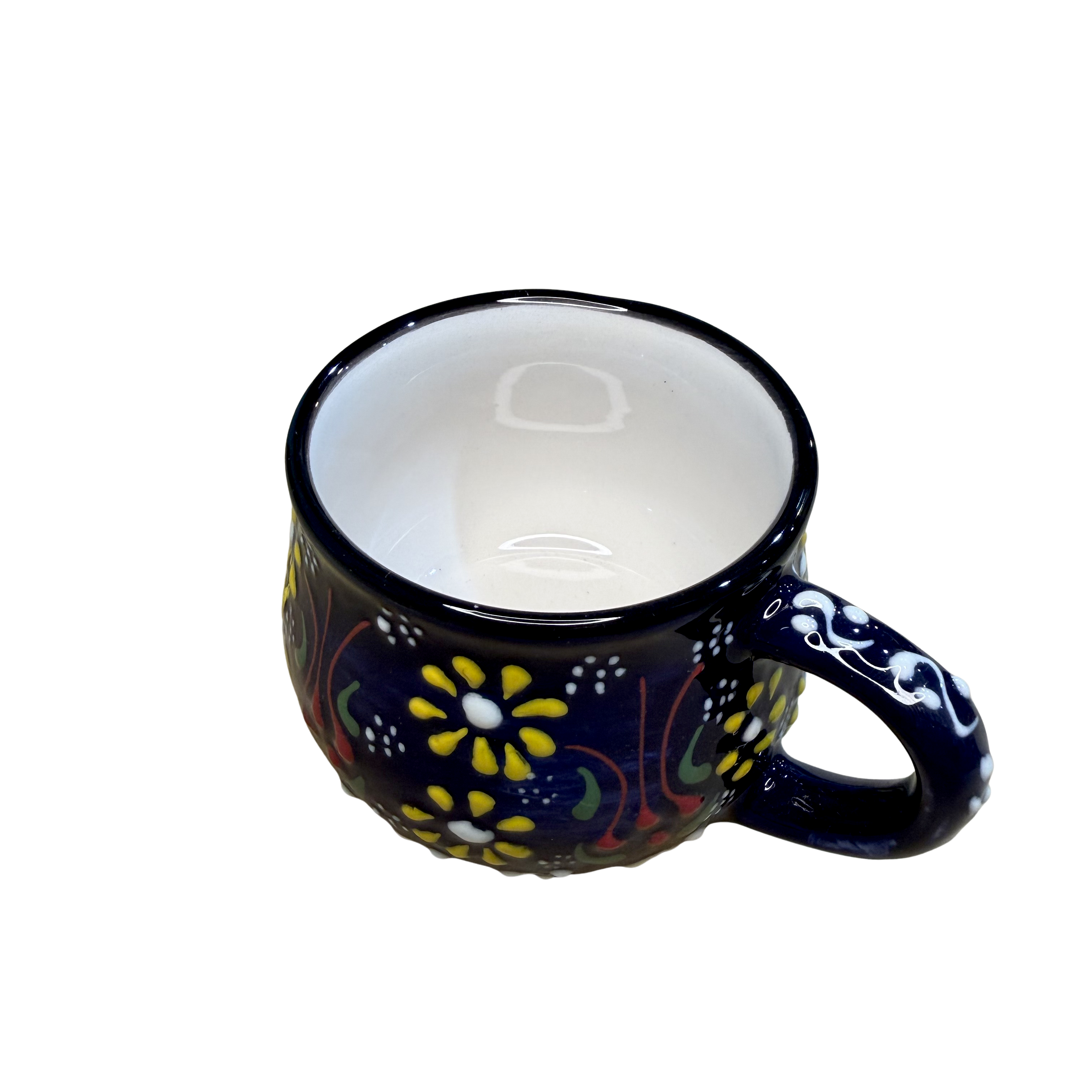 Handmade Turkish Ceramic Mug – Hand-Painted Lead-Free Artisan Coffee Cup – Assorted Colors