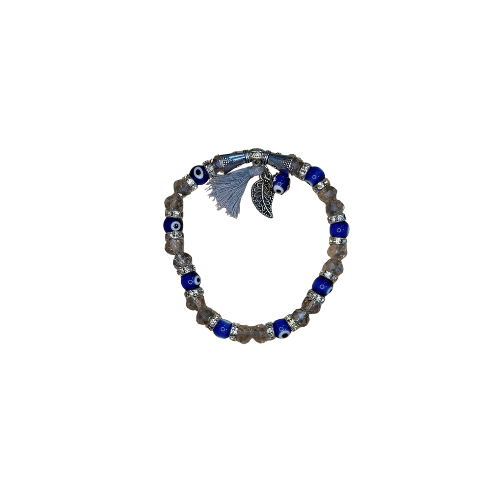 Mixed Evil Eye Bracelet Set – Handmade Glass Crystal Beaded Stretch Bracelets – Assorted Nazar Jewelry