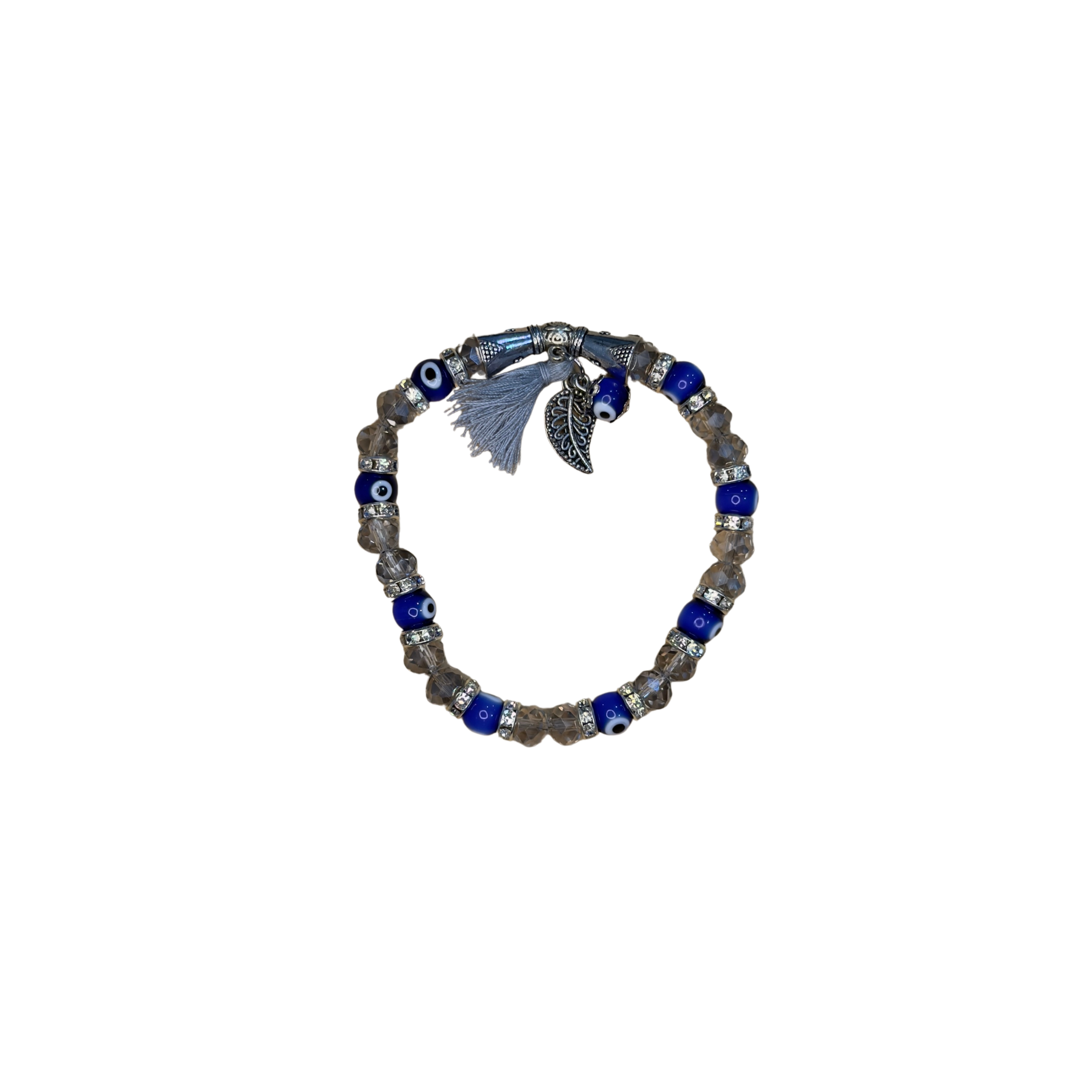 Mixed Evil Eye Bracelet Set – Handmade Glass Crystal Beaded Stretch Bracelets – Assorted Nazar Jewelry