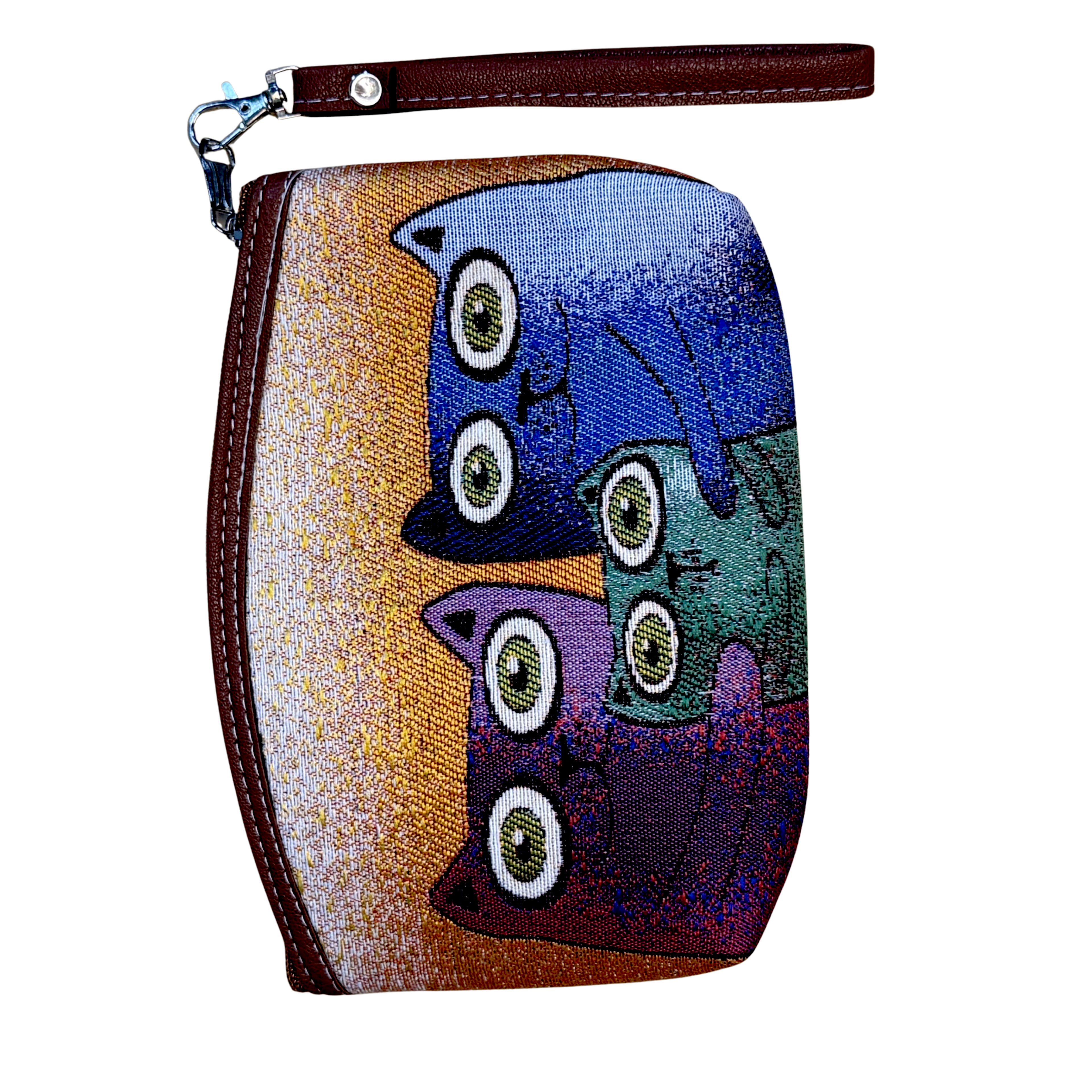 Wholesale Cotton Cosmetic Bag – Assorted Artistic Makeup Pouch with Wrist Strap | Travel Toiletry Organizer | 8.5" x 6" x 1"