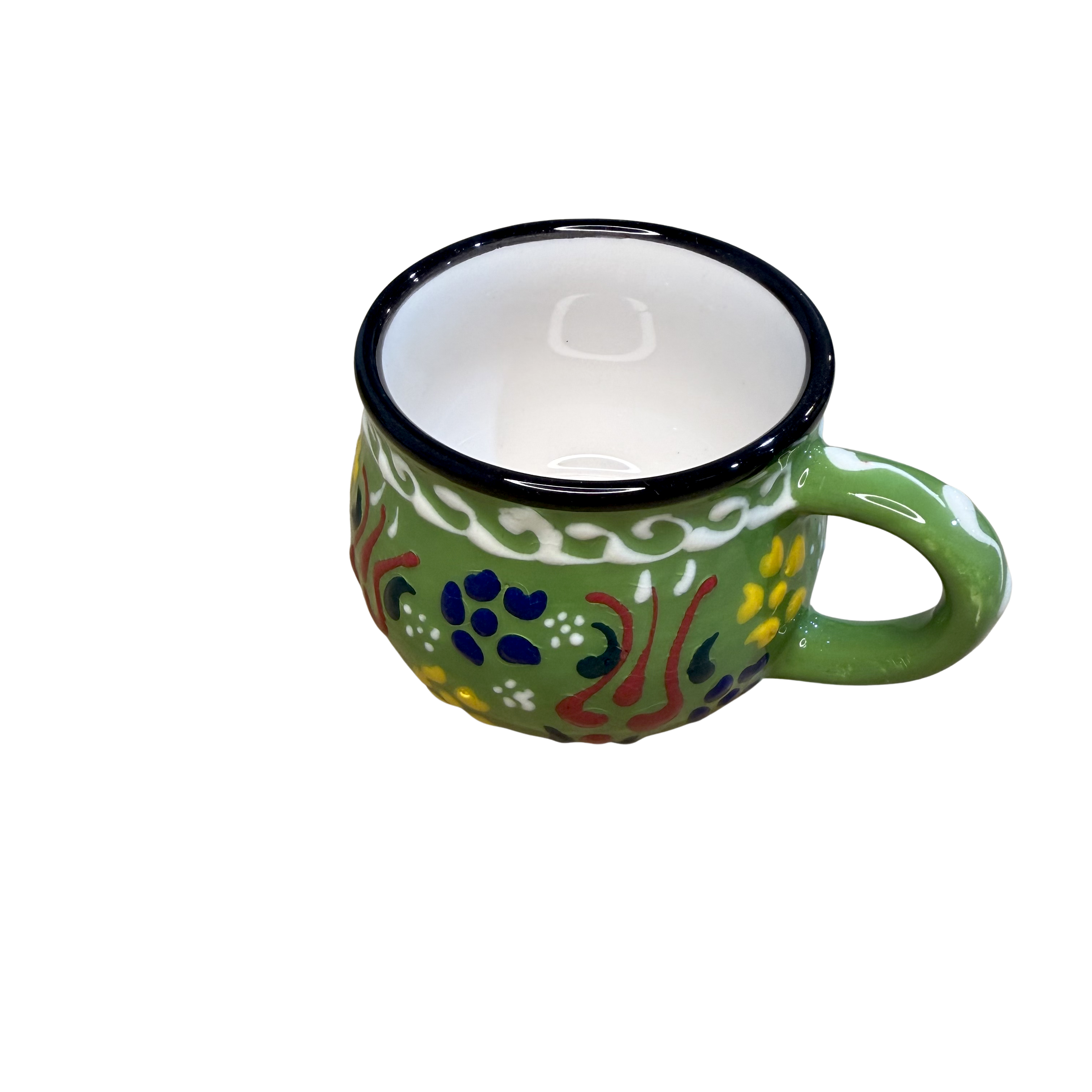 Handmade Turkish Ceramic Mug – Hand-Painted Lead-Free Artisan Coffee Cup – Assorted Colors