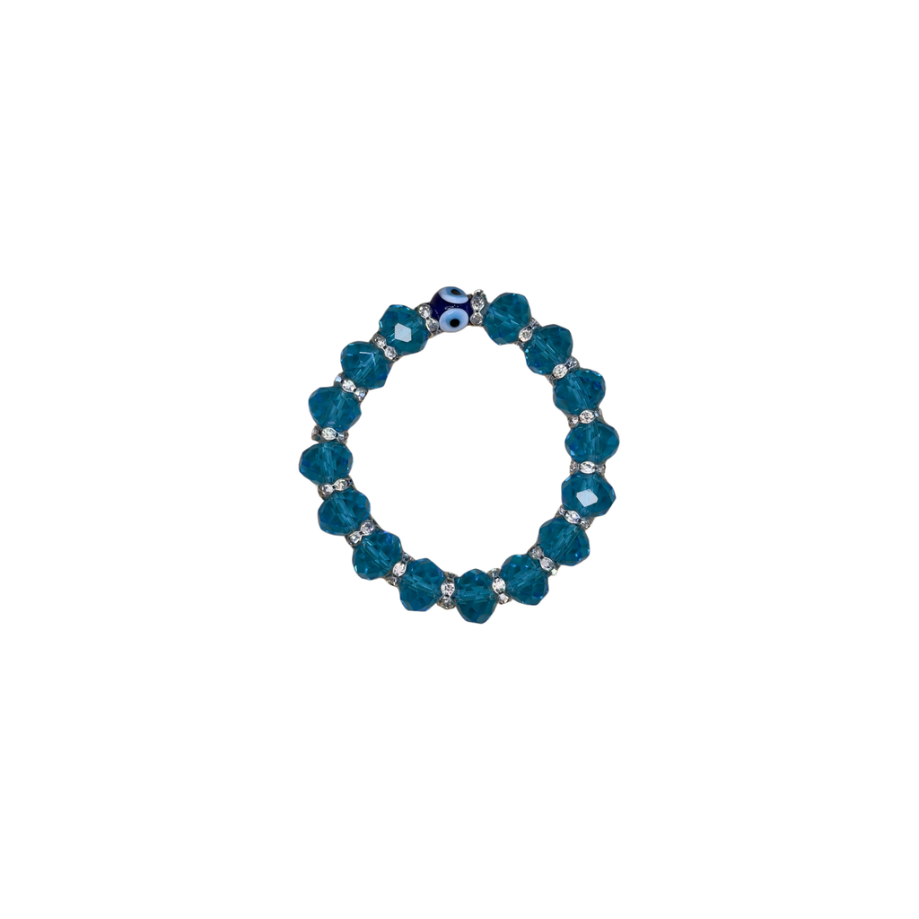 Mixed Evil Eye Bracelet Set – Handmade Glass Crystal Beaded Stretch Bracelets – Assorted Nazar Jewelry