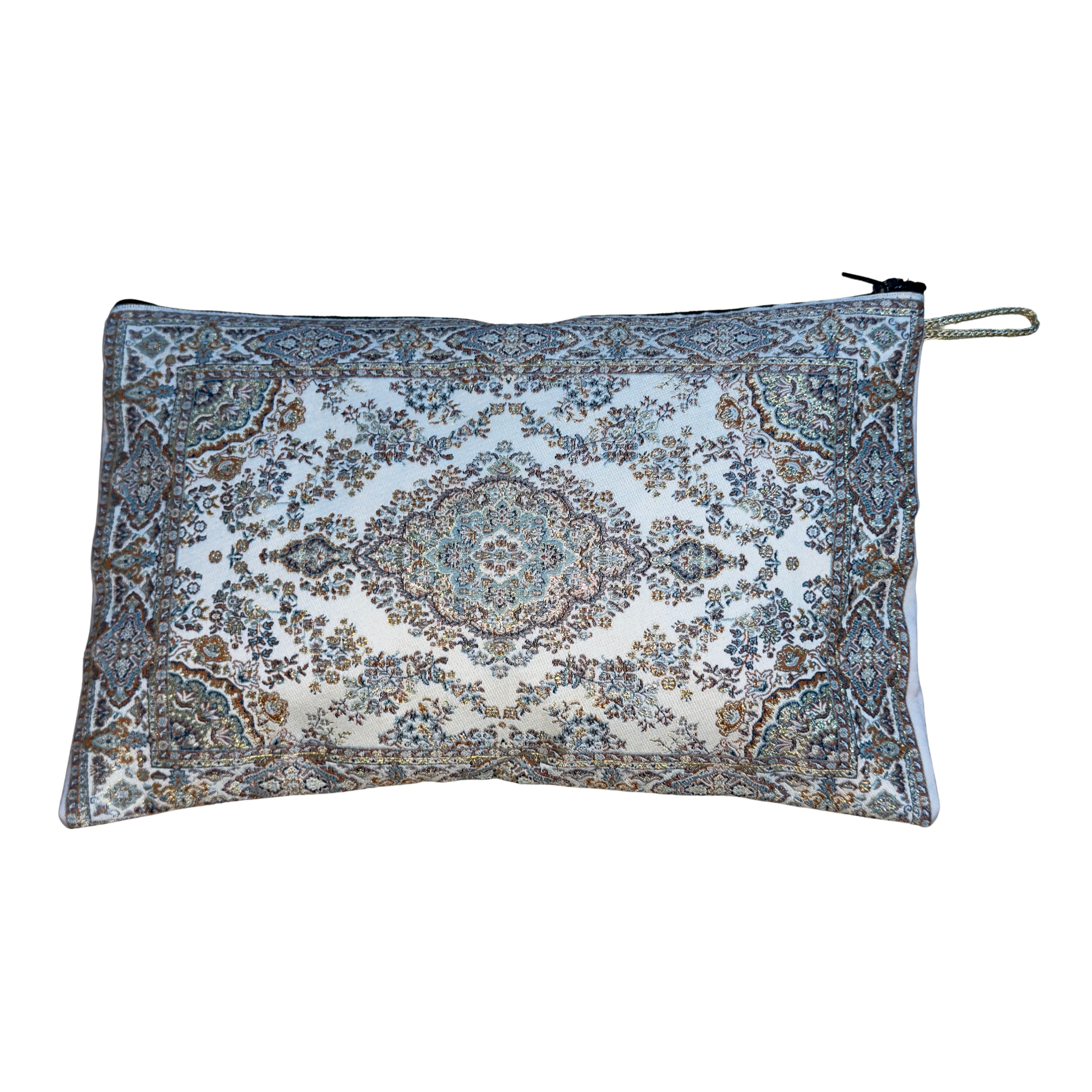Woven Large Zipper Pouch – Assorted Turkish Inspired Designs – Polyester Fabric Cosmetic & Travel Organizer – 11.5 x 7.5 Inches
