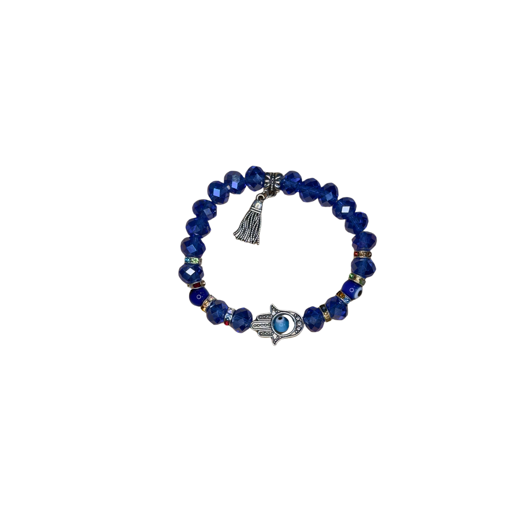 Mixed Evil Eye Bracelet Set – Handmade Glass Crystal Beaded Stretch Bracelets – Assorted Nazar Jewelry