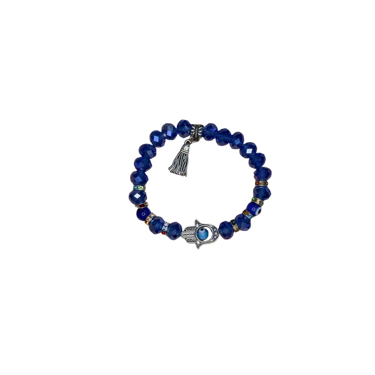 Mixed Evil Eye Bracelet Set – Handmade Glass Crystal Beaded Stretch Bracelets – Assorted Nazar Jewelry