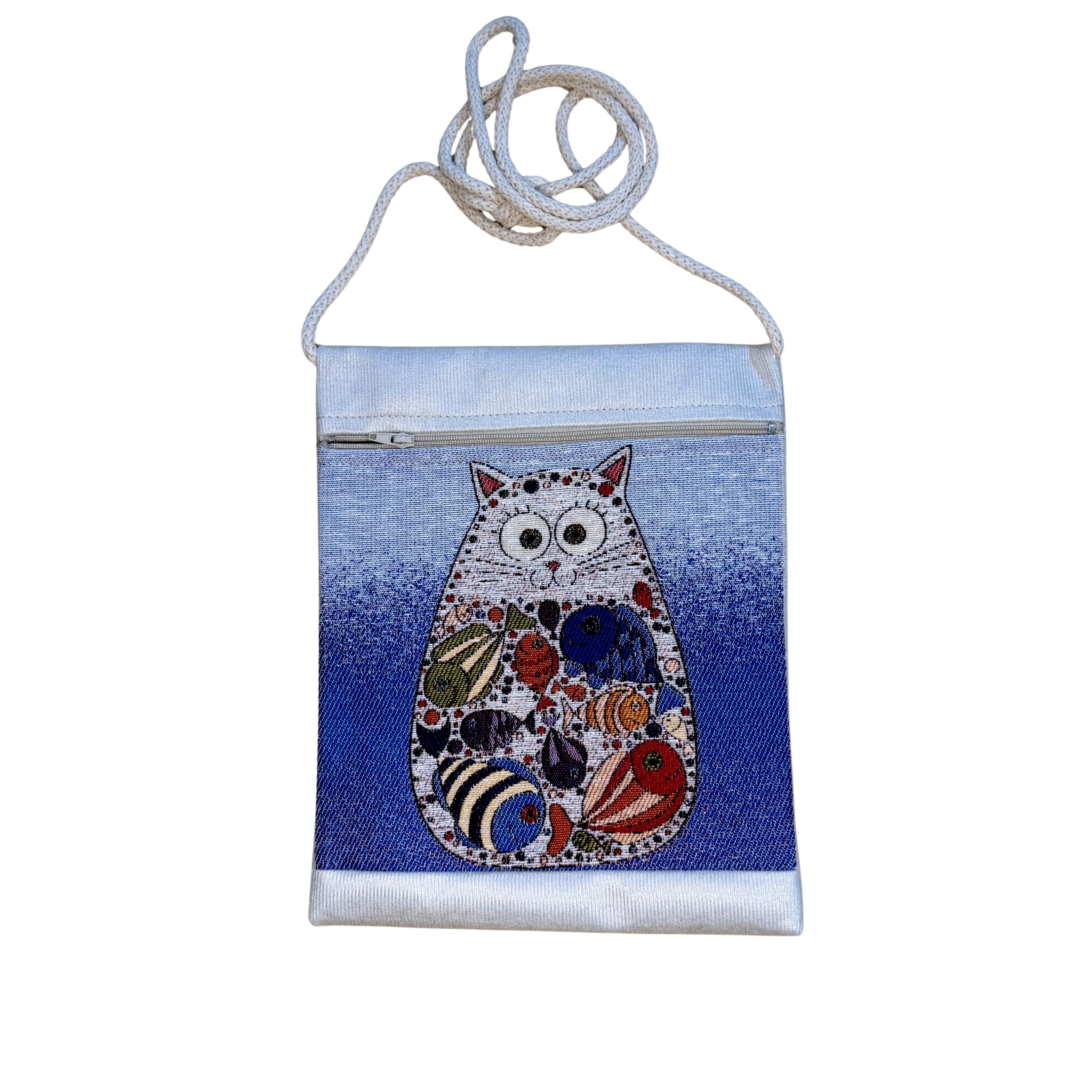 Assorted Tapestry Crossbody Bags – 8" x 10" Woven Art Shoulder Bags – Wholesale Zippered Canvas Crossbody Purse – Mixed Designs & Colors