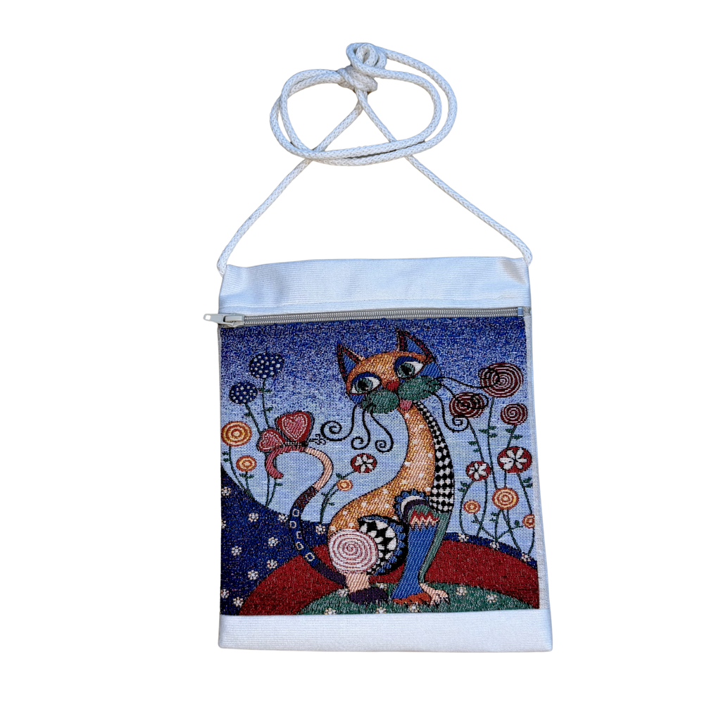 Assorted Tapestry Crossbody Bags – 8" x 10" Woven Art Shoulder Bags – Wholesale Zippered Canvas Crossbody Purse – Mixed Designs & Colors