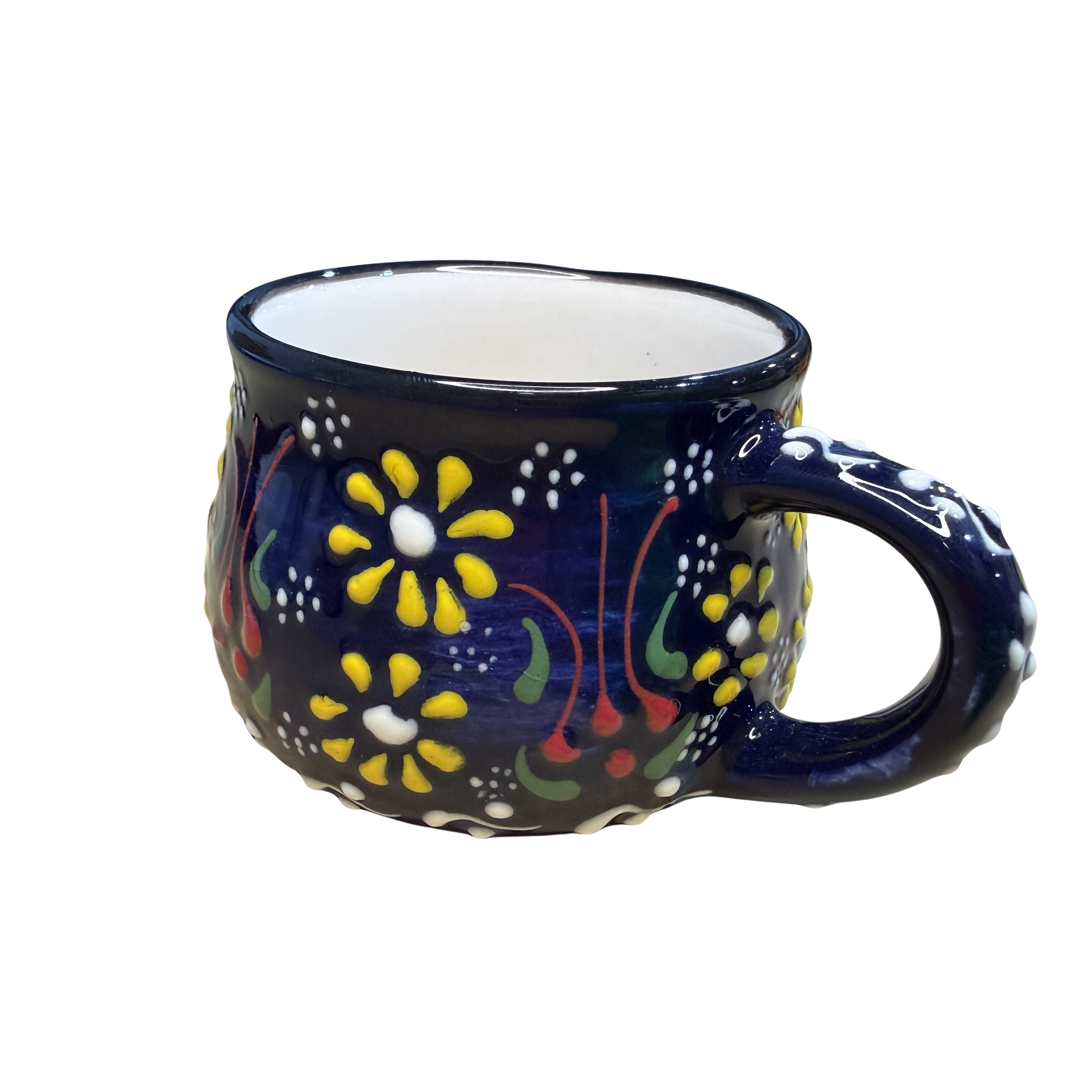 Handmade Turkish Ceramic Mug – Hand-Painted Lead-Free Artisan Coffee Cup – Assorted Colors