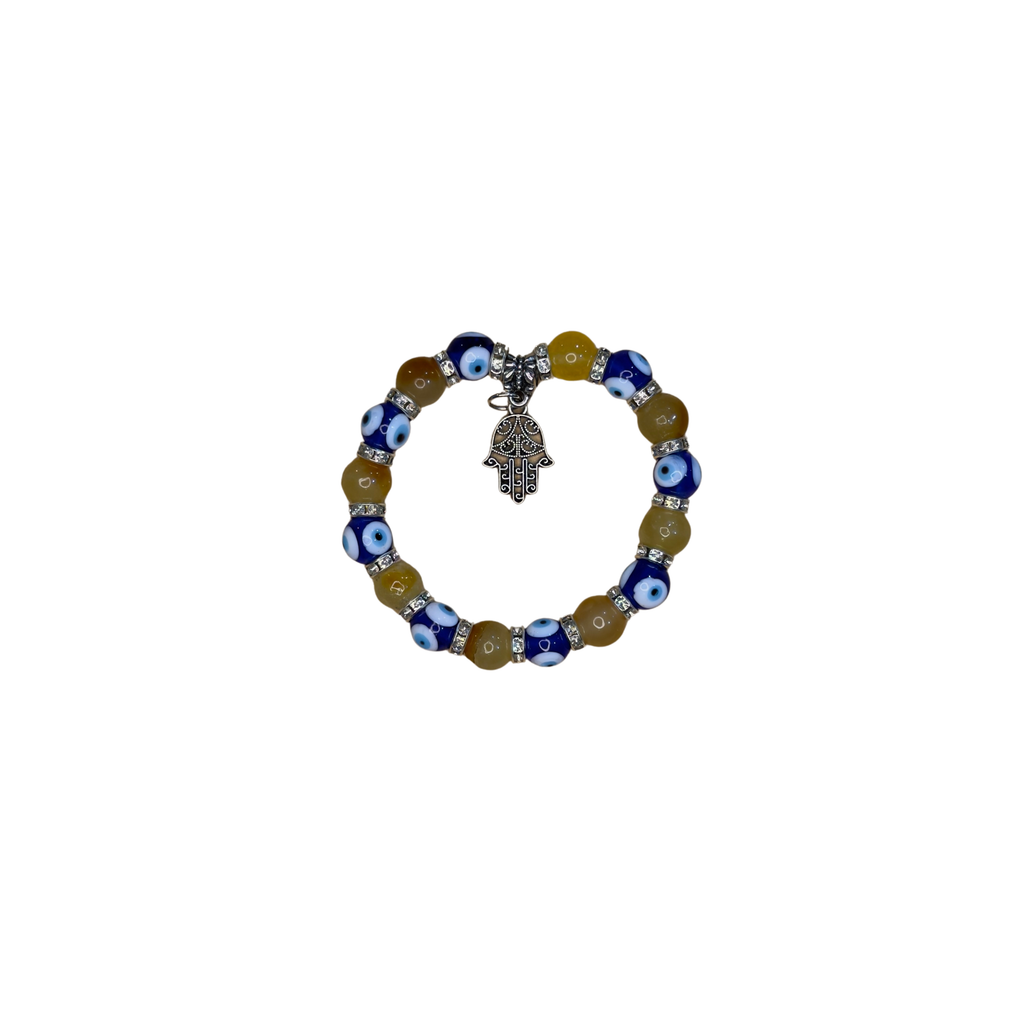 Mixed Evil Eye Bracelet Set – Handmade Glass Crystal Beaded Stretch Bracelets – Assorted Nazar Jewelry