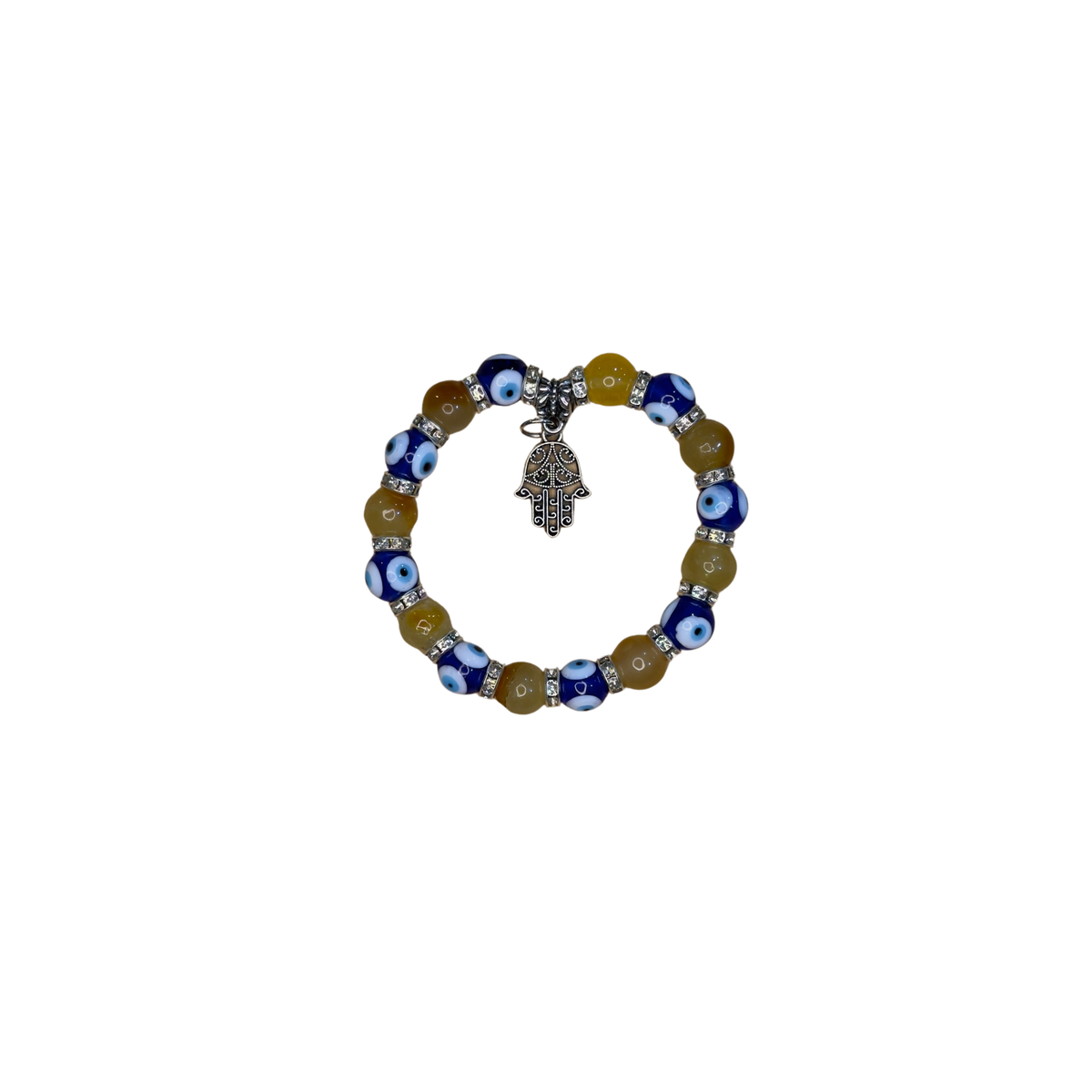 Mixed Evil Eye Bracelet Set – Handmade Glass Crystal Beaded Stretch Bracelets – Assorted Nazar Jewelry