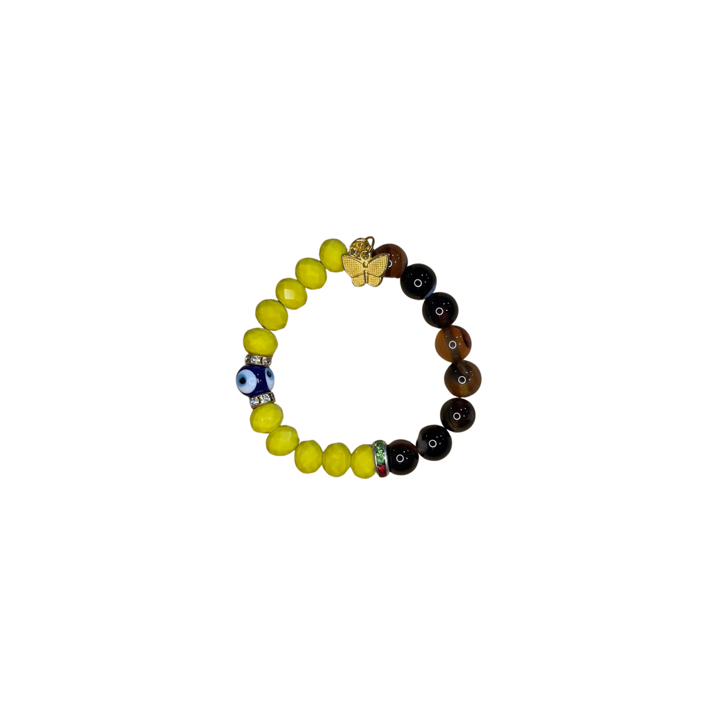 Mixed Evil Eye Bracelet Set – Handmade Glass Crystal Beaded Stretch Bracelets – Assorted Nazar Jewelry