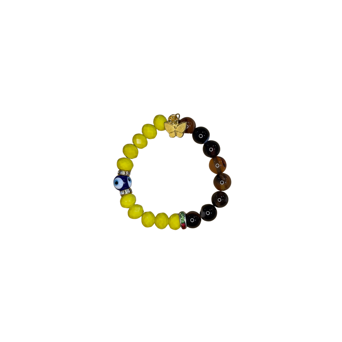 Mixed Evil Eye Bracelet Set – Handmade Glass Crystal Beaded Stretch Bracelets – Assorted Nazar Jewelry