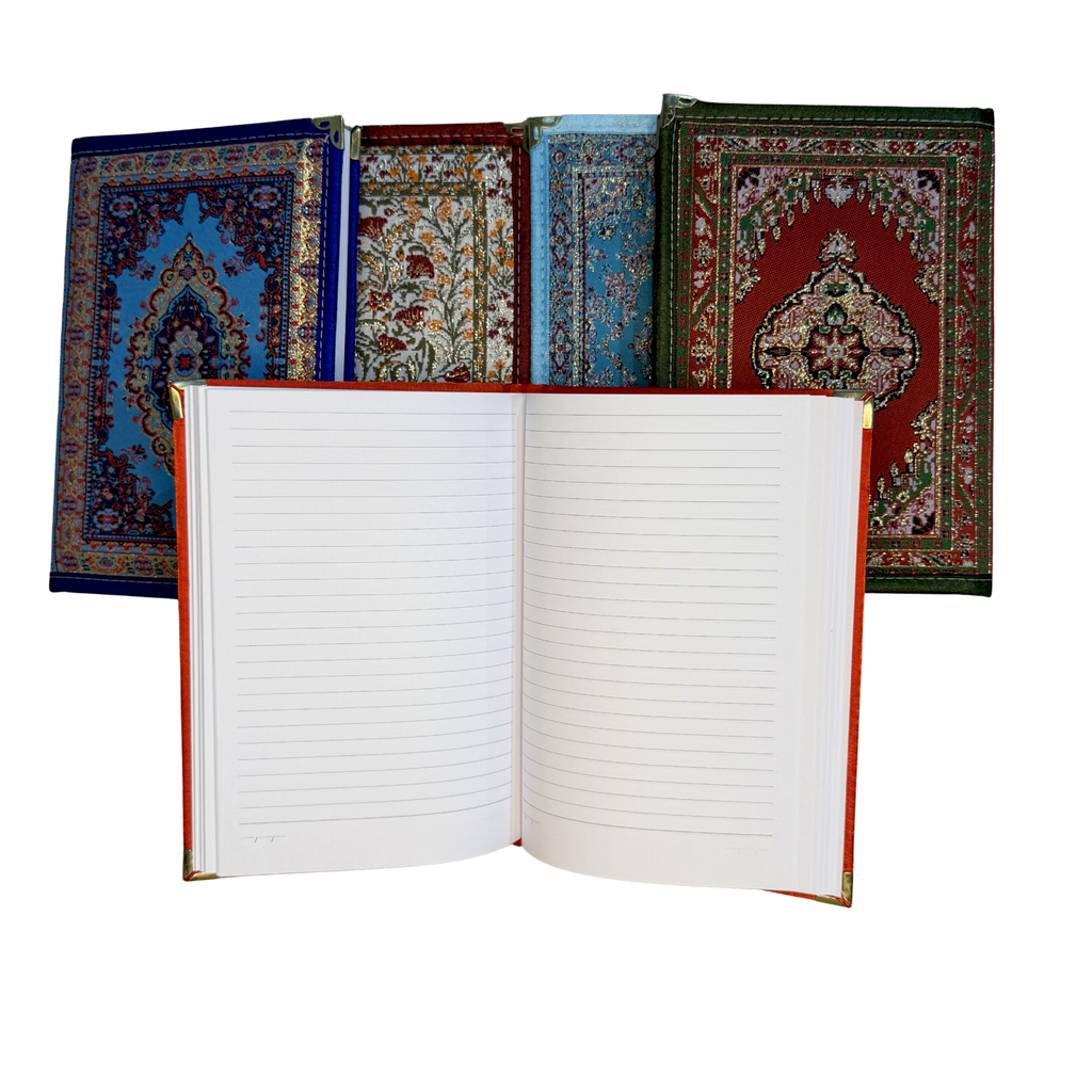Woven Fabric Journal Notebook – Assorted Turkish Inspired Designs – 5.5 x 8 Inch Decorative Hardcover Notebook