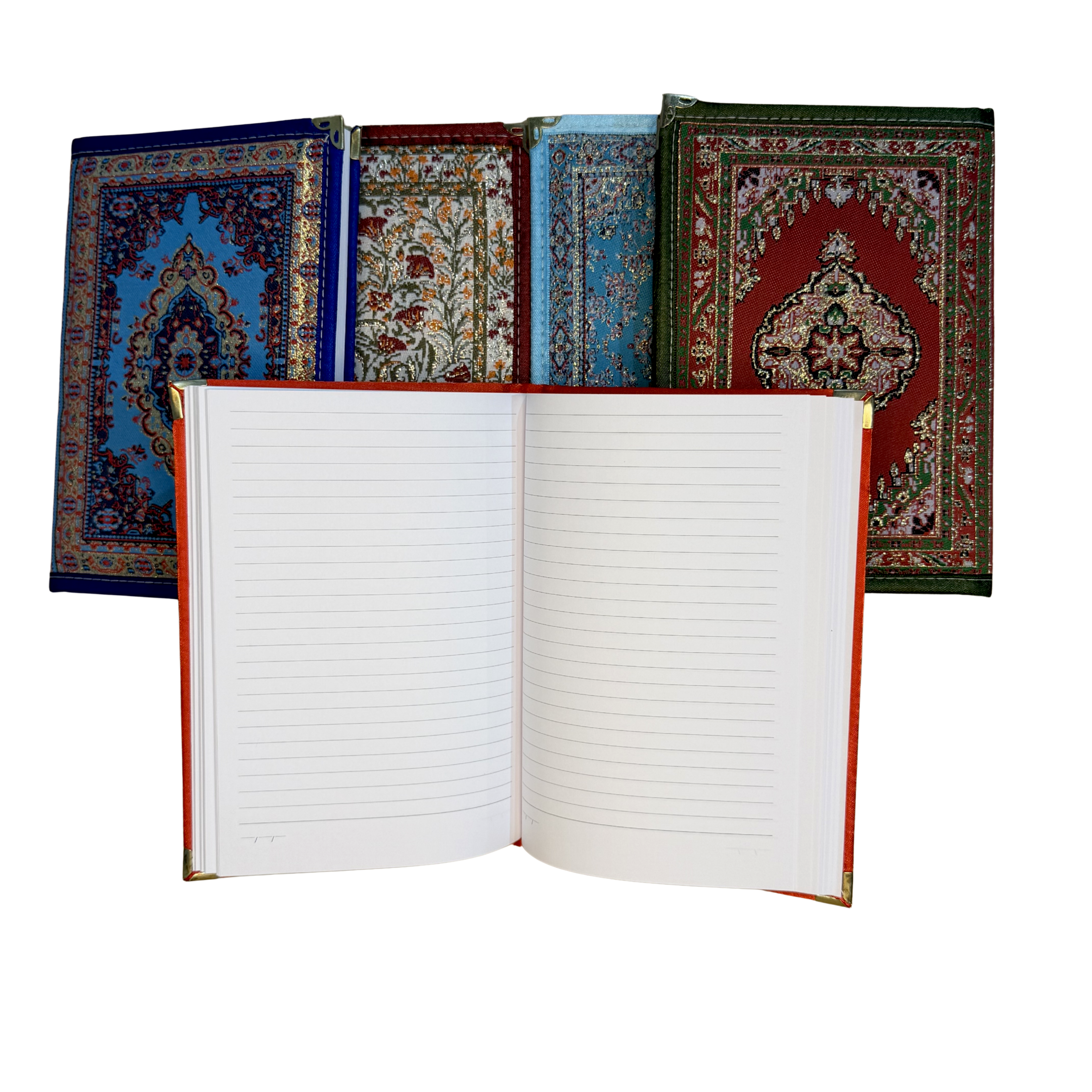 Woven Fabric Journal Notebook – Assorted Turkish Inspired Designs – 5.5 x 8 Inch Decorative Hardcover Notebook
