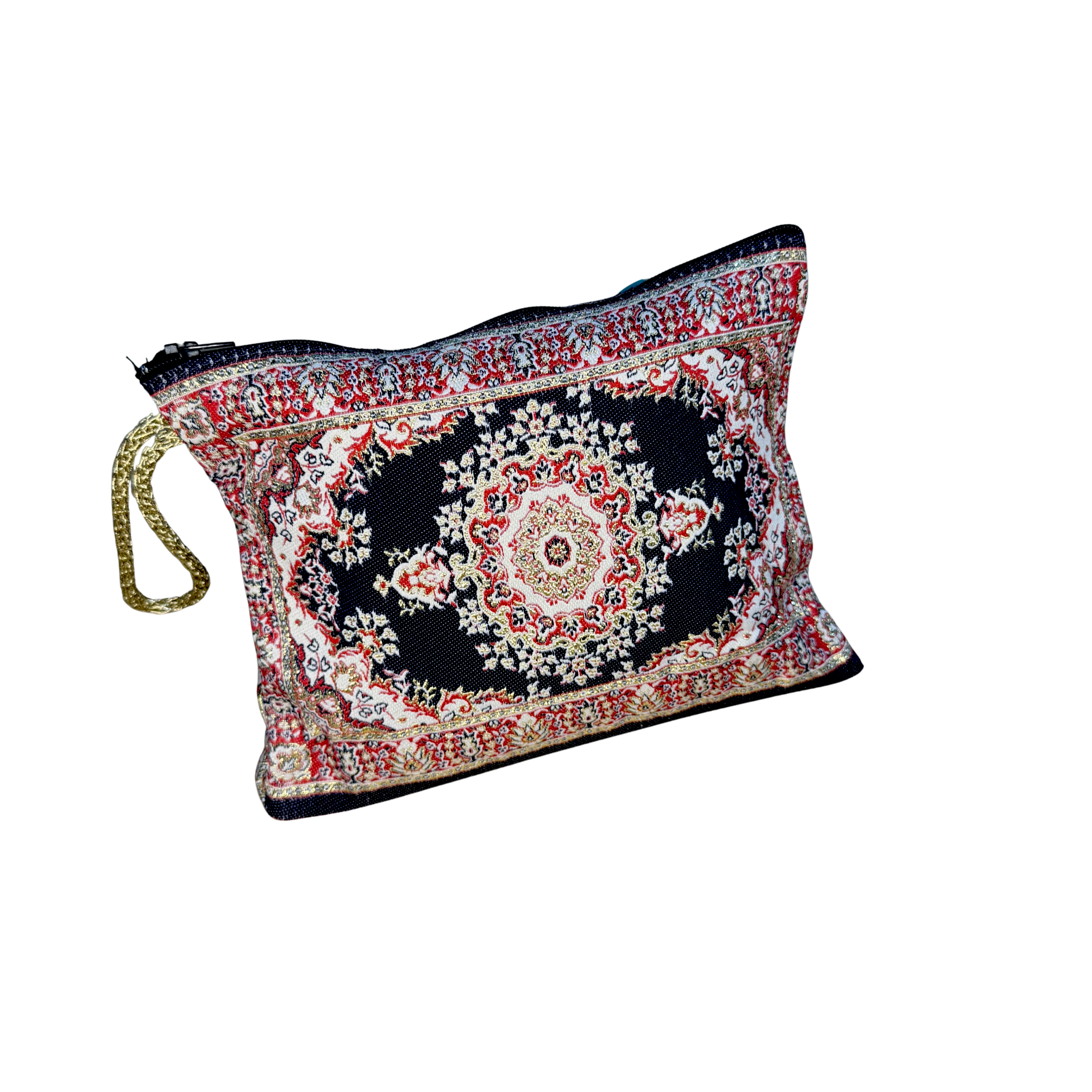 Woven Makeup Bag – Assorted Floral Tapestry Cosmetic Pouch – Zipper Travel Toiletry Organizer – 8.5" x 5.5"