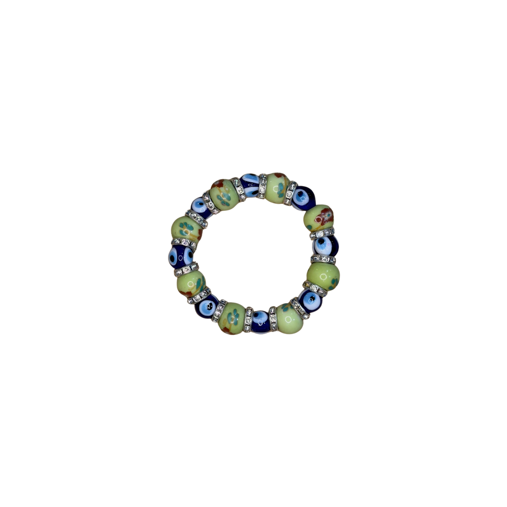 Mixed Evil Eye Bracelet Set – Handmade Glass Crystal Beaded Stretch Bracelets – Assorted Nazar Jewelry