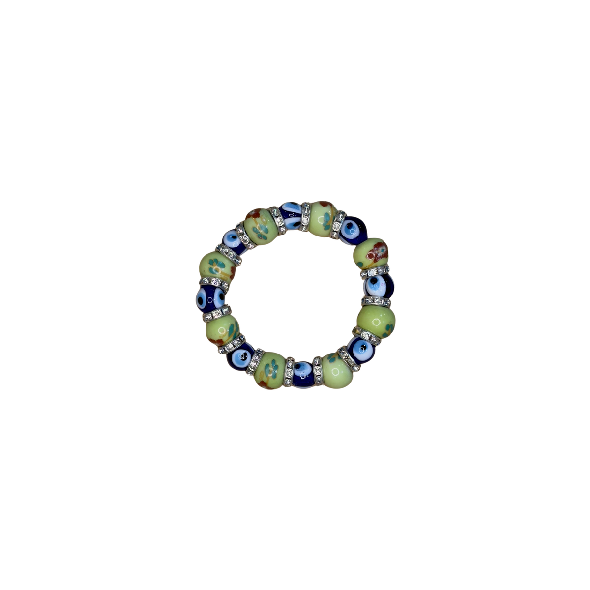 Mixed Evil Eye Bracelet Set – Handmade Glass Crystal Beaded Stretch Bracelets – Assorted Nazar Jewelry