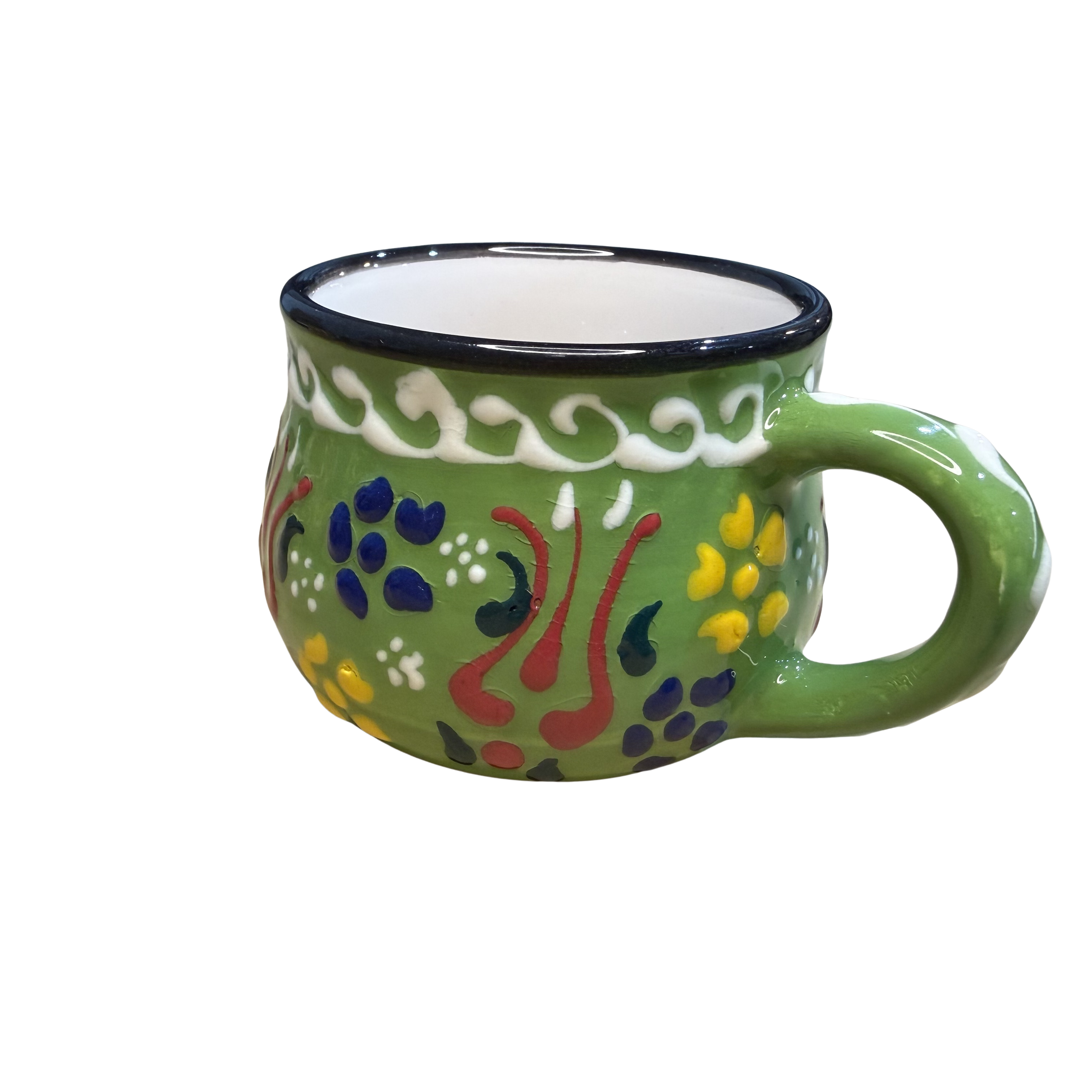 Handmade Turkish Ceramic Mug – Hand-Painted Lead-Free Artisan Coffee Cup – Assorted Colors