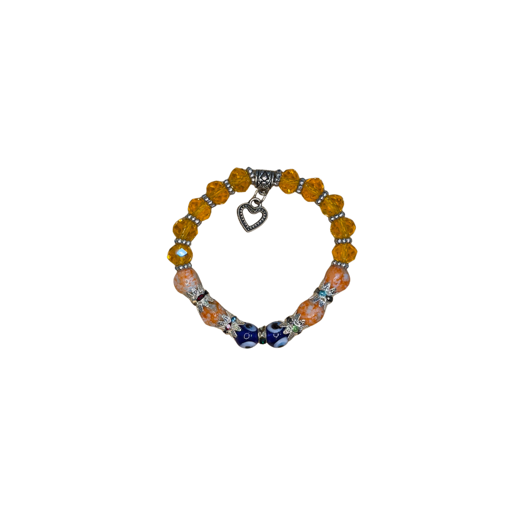Mixed Evil Eye Bracelet Set – Handmade Glass Crystal Beaded Stretch Bracelets – Assorted Nazar Jewelry