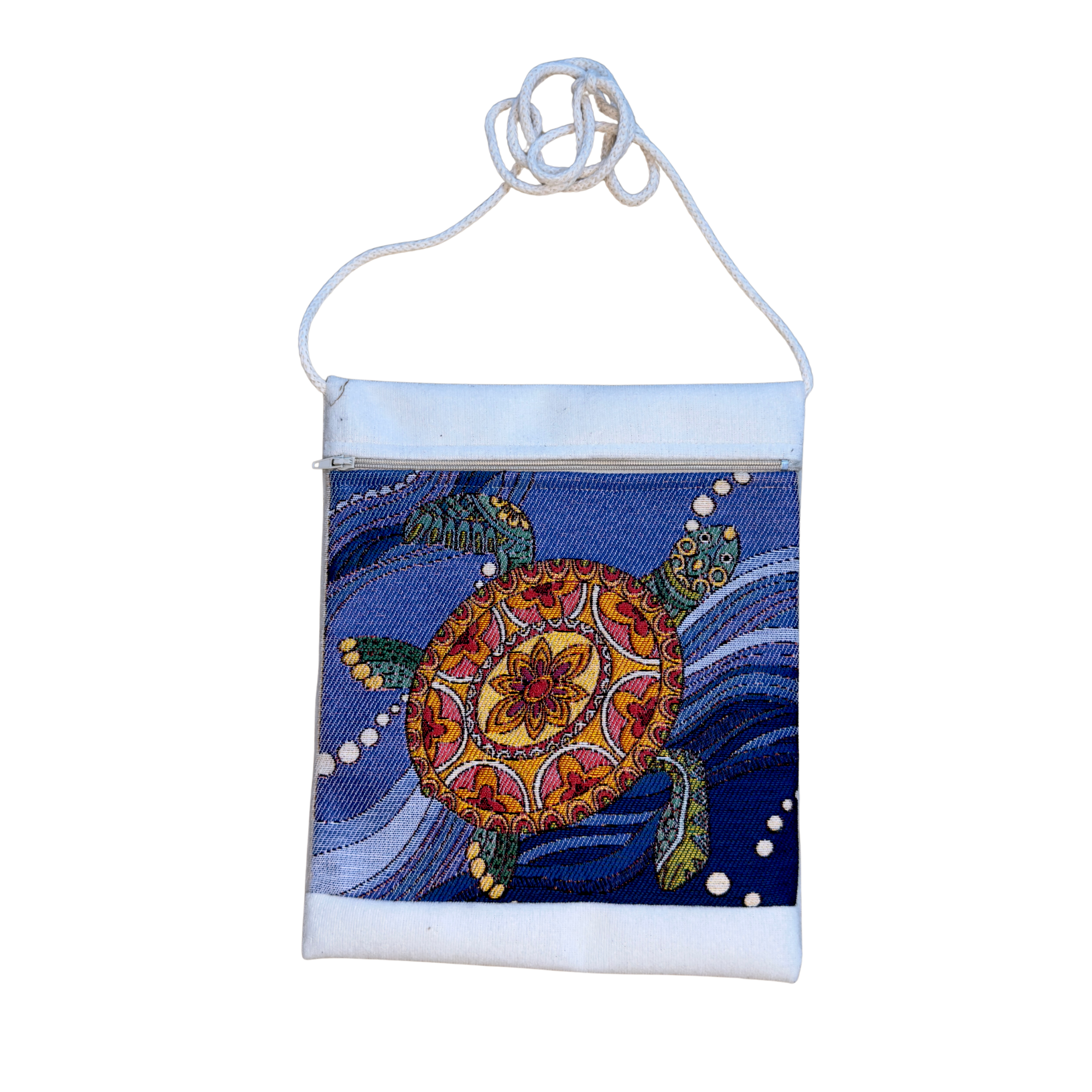 Assorted Tapestry Crossbody Bags – 8" x 10" Woven Art Shoulder Bags – Wholesale Zippered Canvas Crossbody Purse – Mixed Designs & Colors
