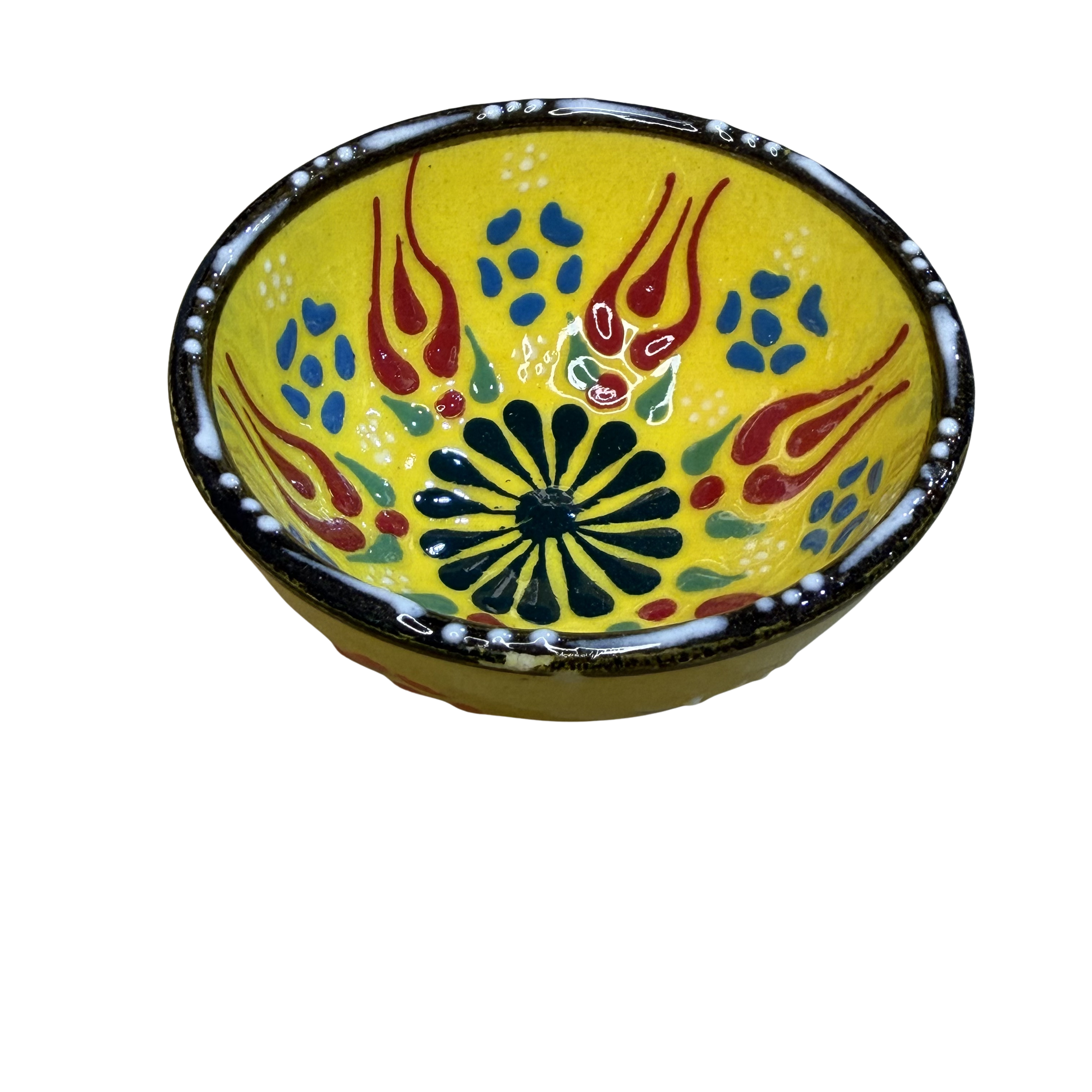 Handmade Turkish Ceramic Dip Bowl – 3" – Assorted Designs